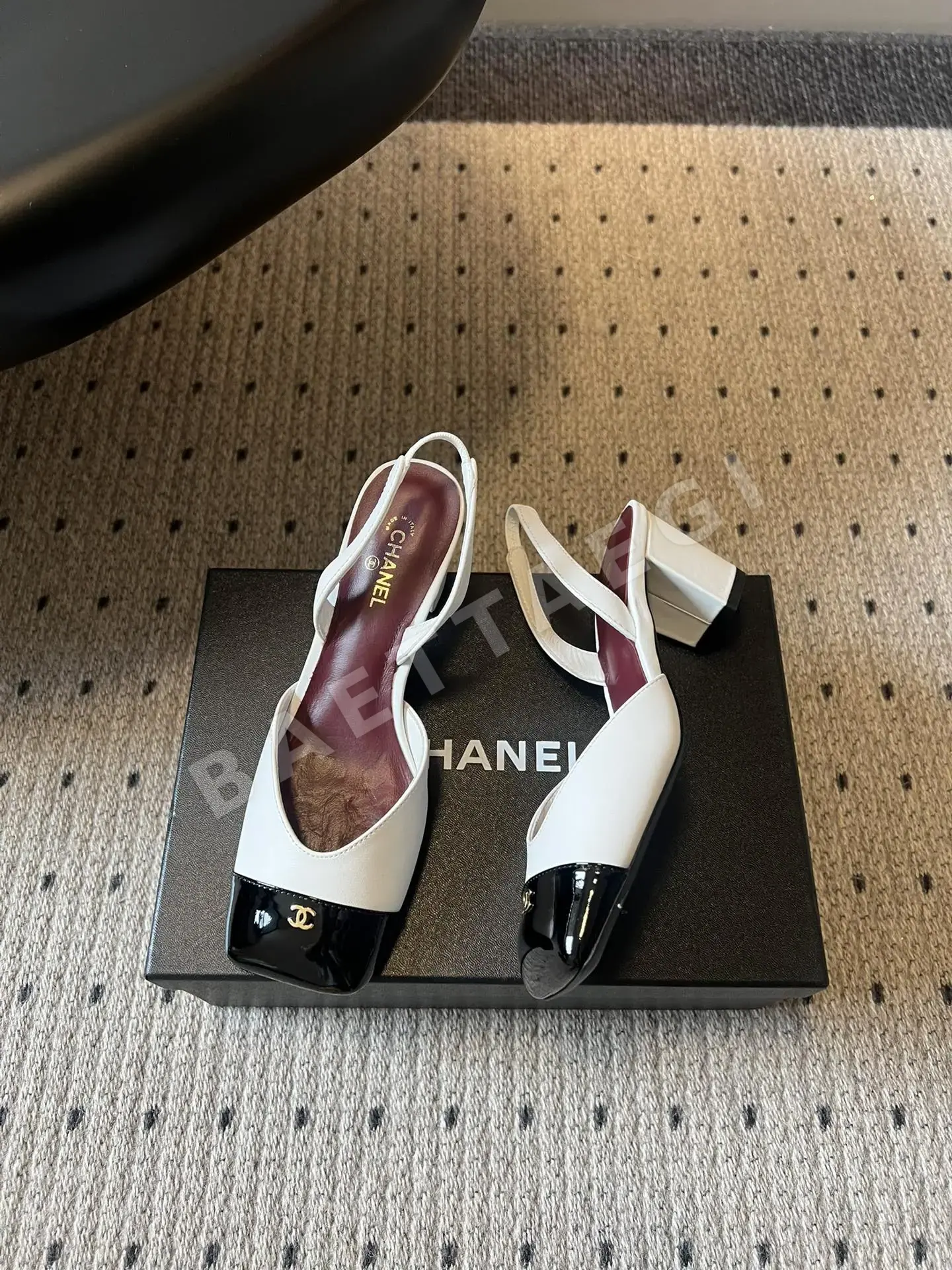 샤넬 스퀘어토 컬러 블록 샌들 상세 이미지 4