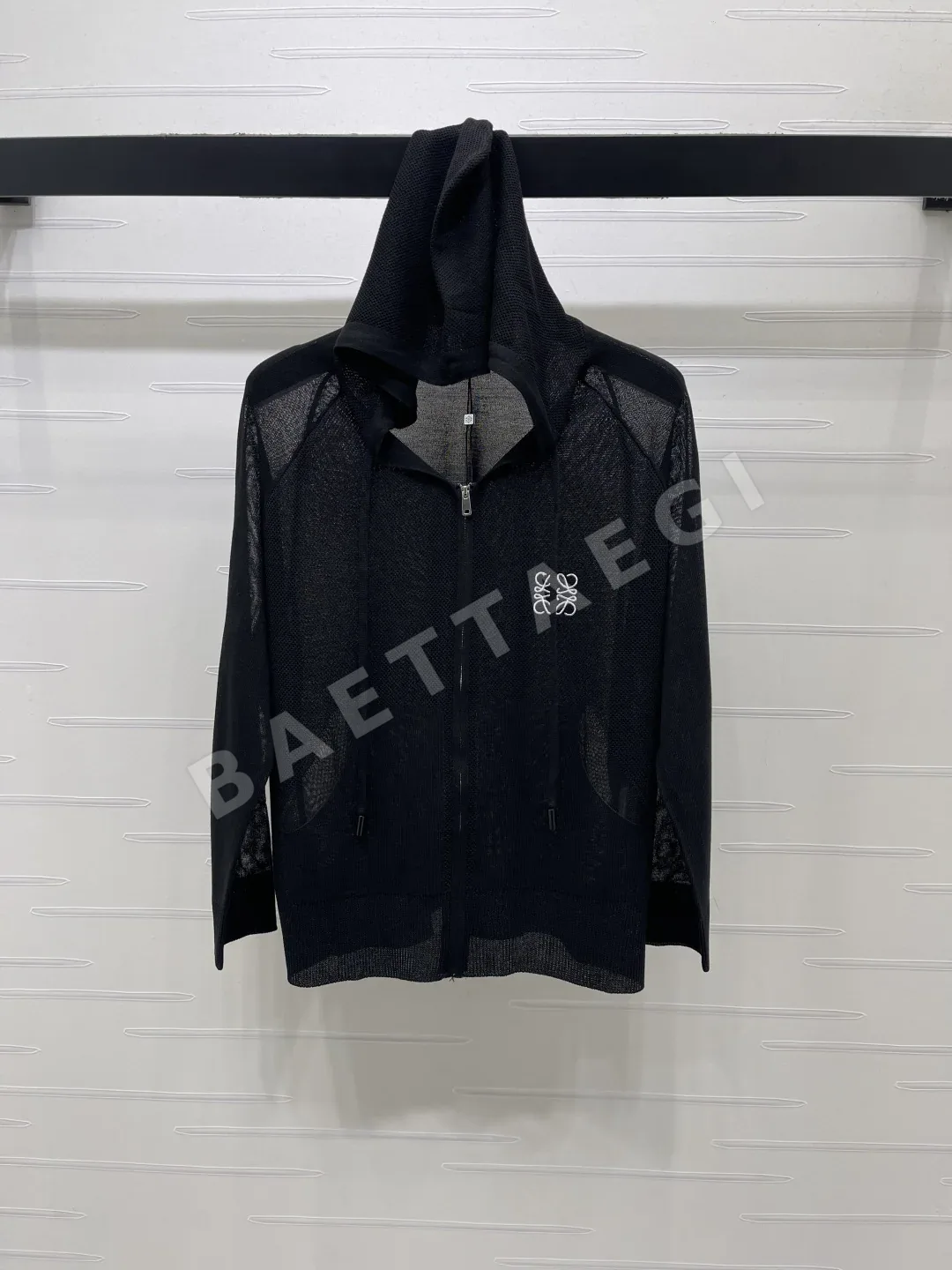 로에베 울 니트 메시 후드 지퍼 가디건 상세 이미지 3