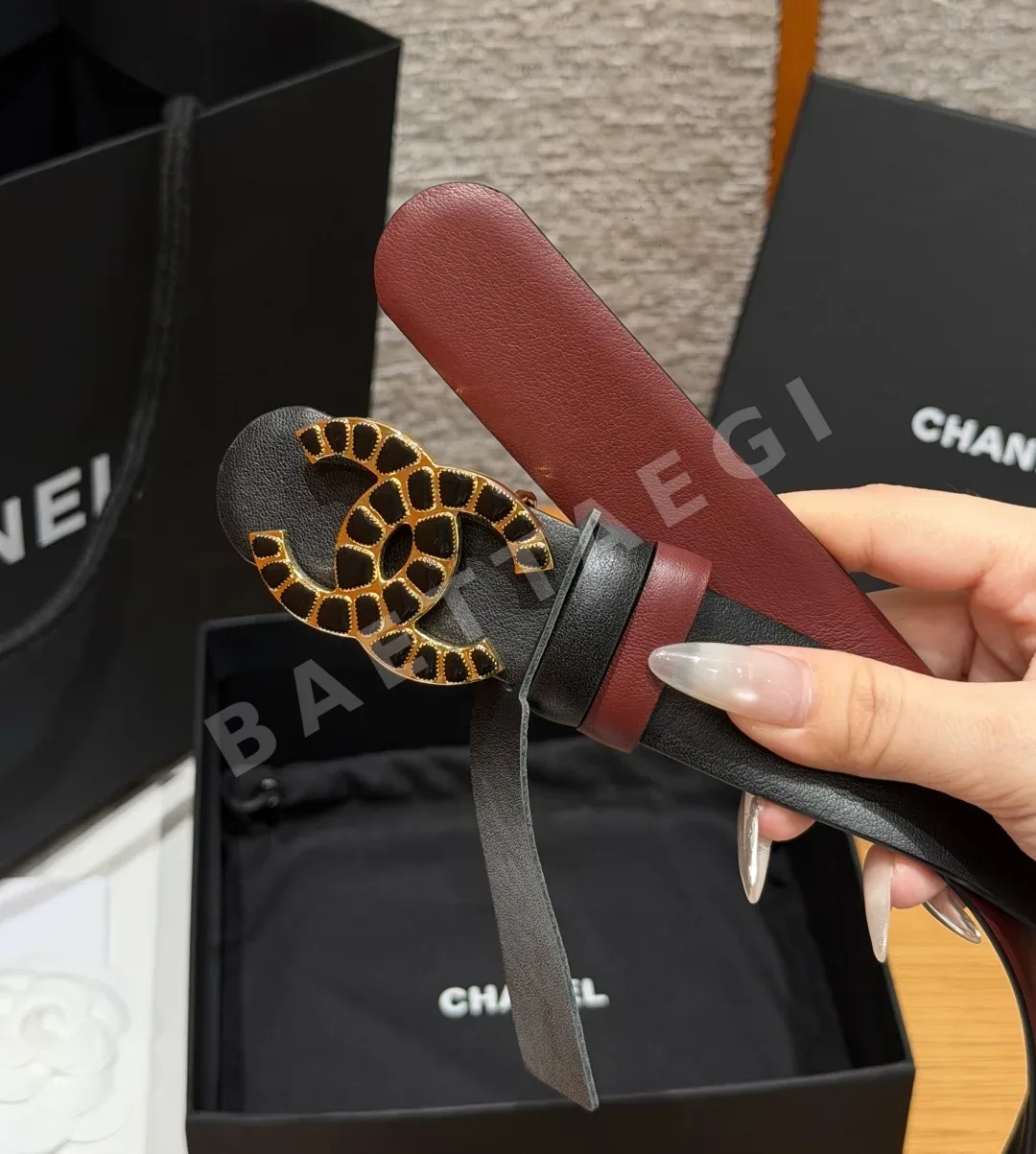 샤넬 리버시블 카프스킨 벨트 상세 이미지 3