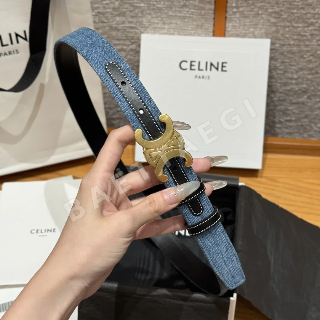 셀린느 개선문 데님 소가죽 벨트 상세 이미지 4