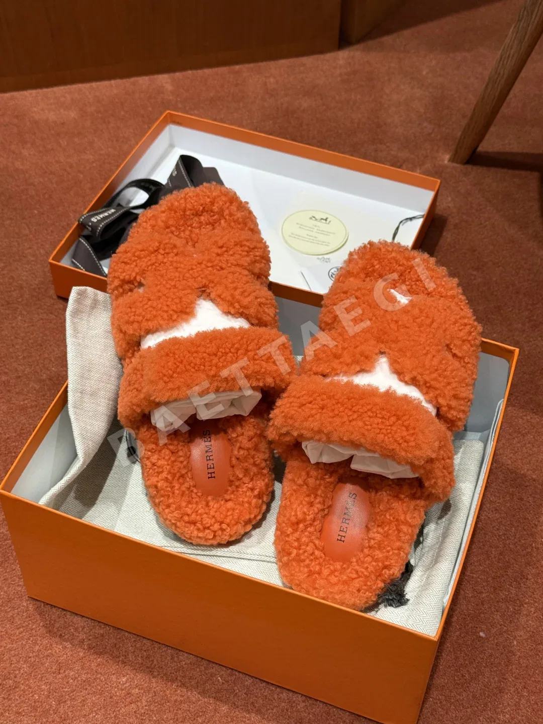 에르메스 시프르 샌들 오렌지 램스킨 상세 이미지 9