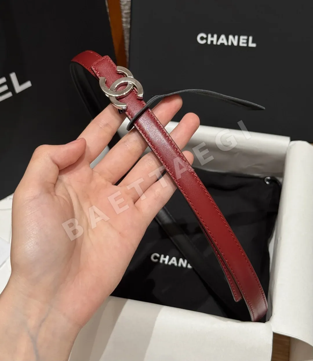 샤넬 더블 C 버클 양면 가죽 벨트 상세 이미지 4