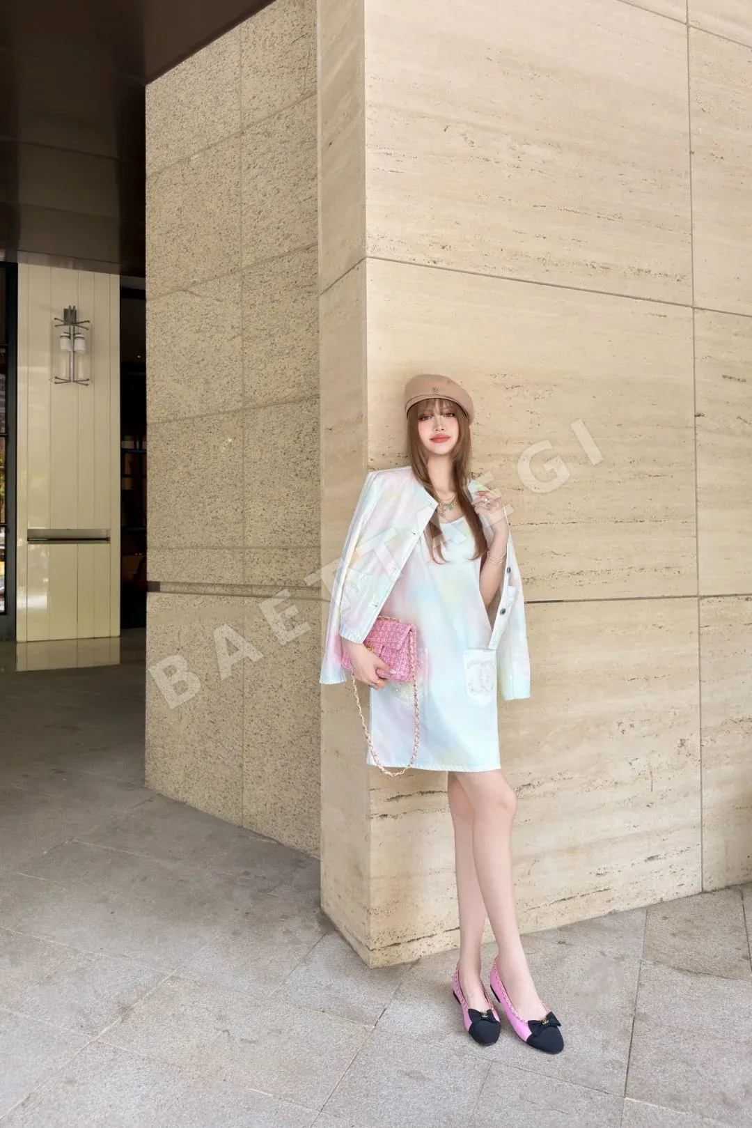 샤넬 더블 C 로고 비즈 장식 데님 원피스 상세 이미지 7