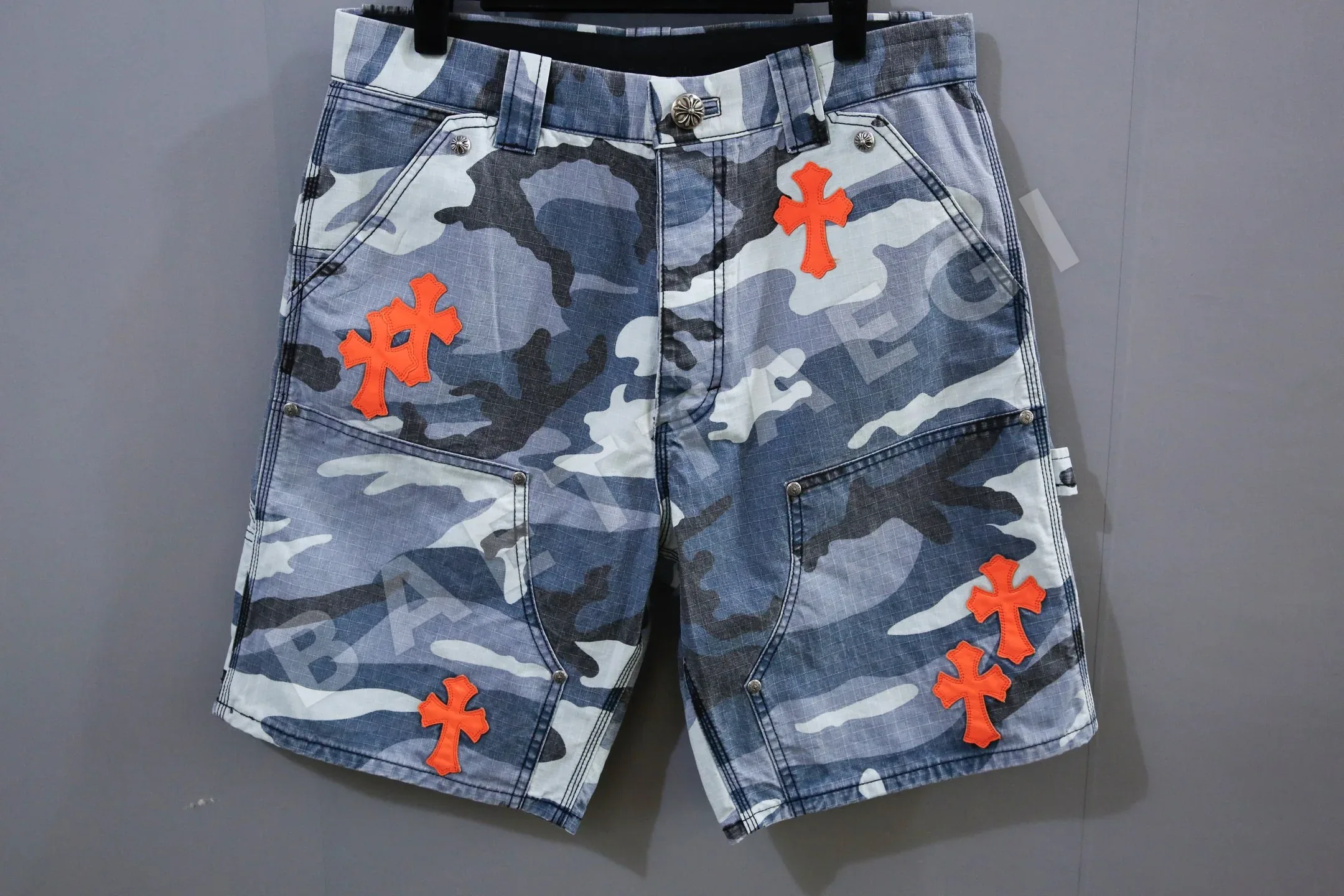 크롬하츠 블루 카모플라주 코튼 반팔 상세 이미지 6