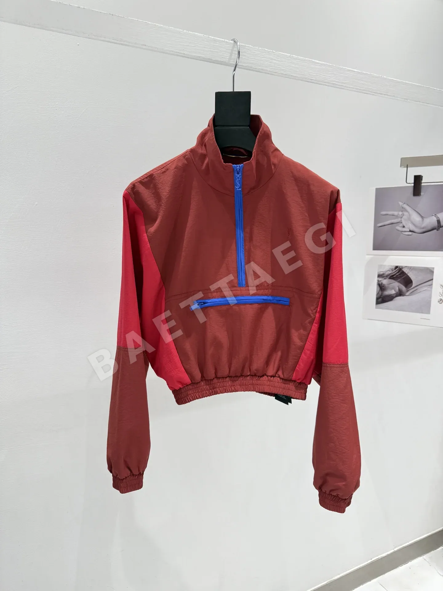 생로랑 스탠드카라 더블포켓 여성 자켓 153972
