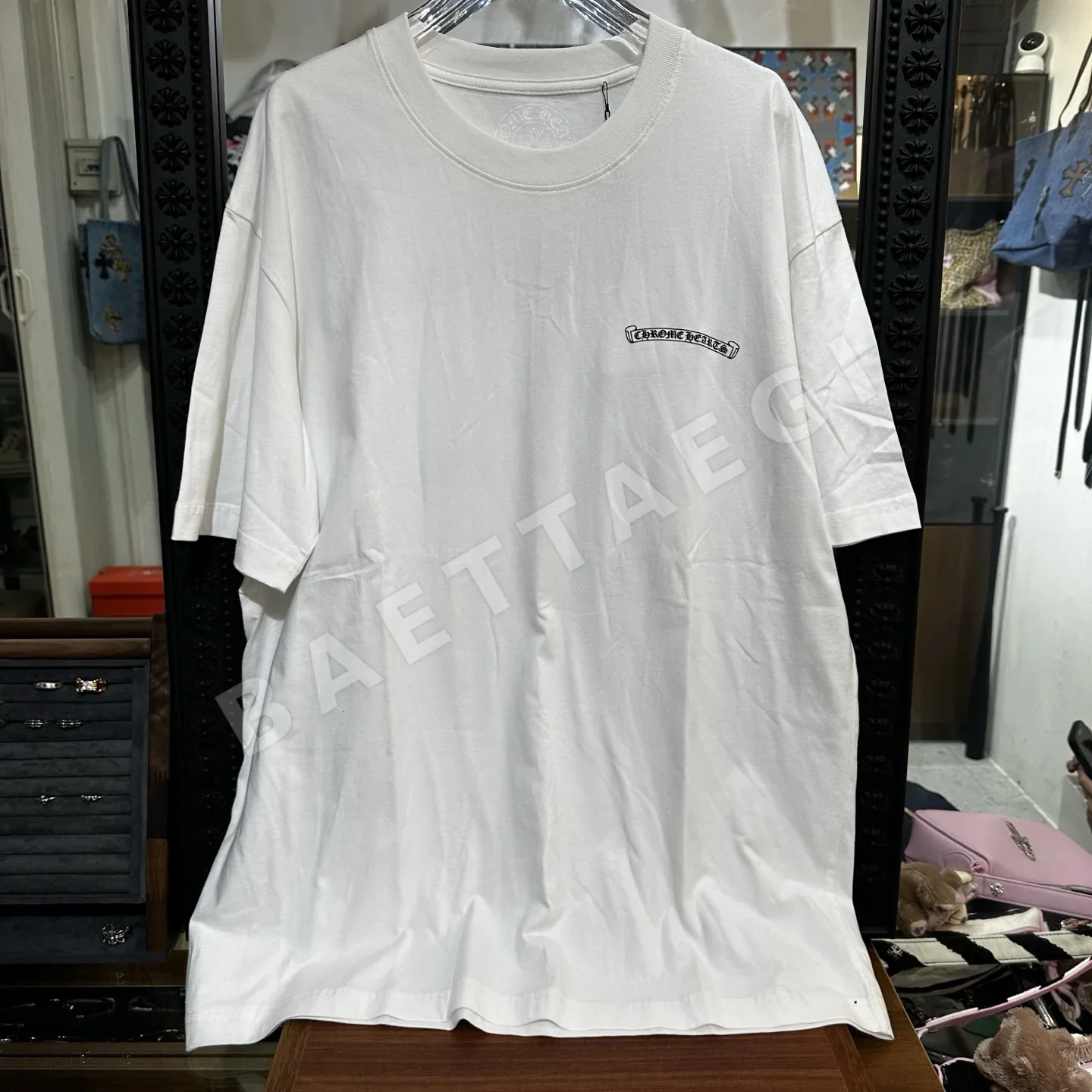 크롬하츠 남성 220 g 플리스 반팔 티셔츠 상세 이미지 1