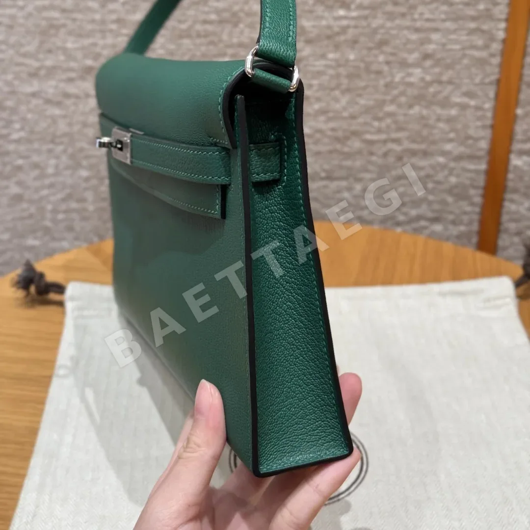에르메스 켈리 엘란 벨벳 그린 가방 상세 이미지 3