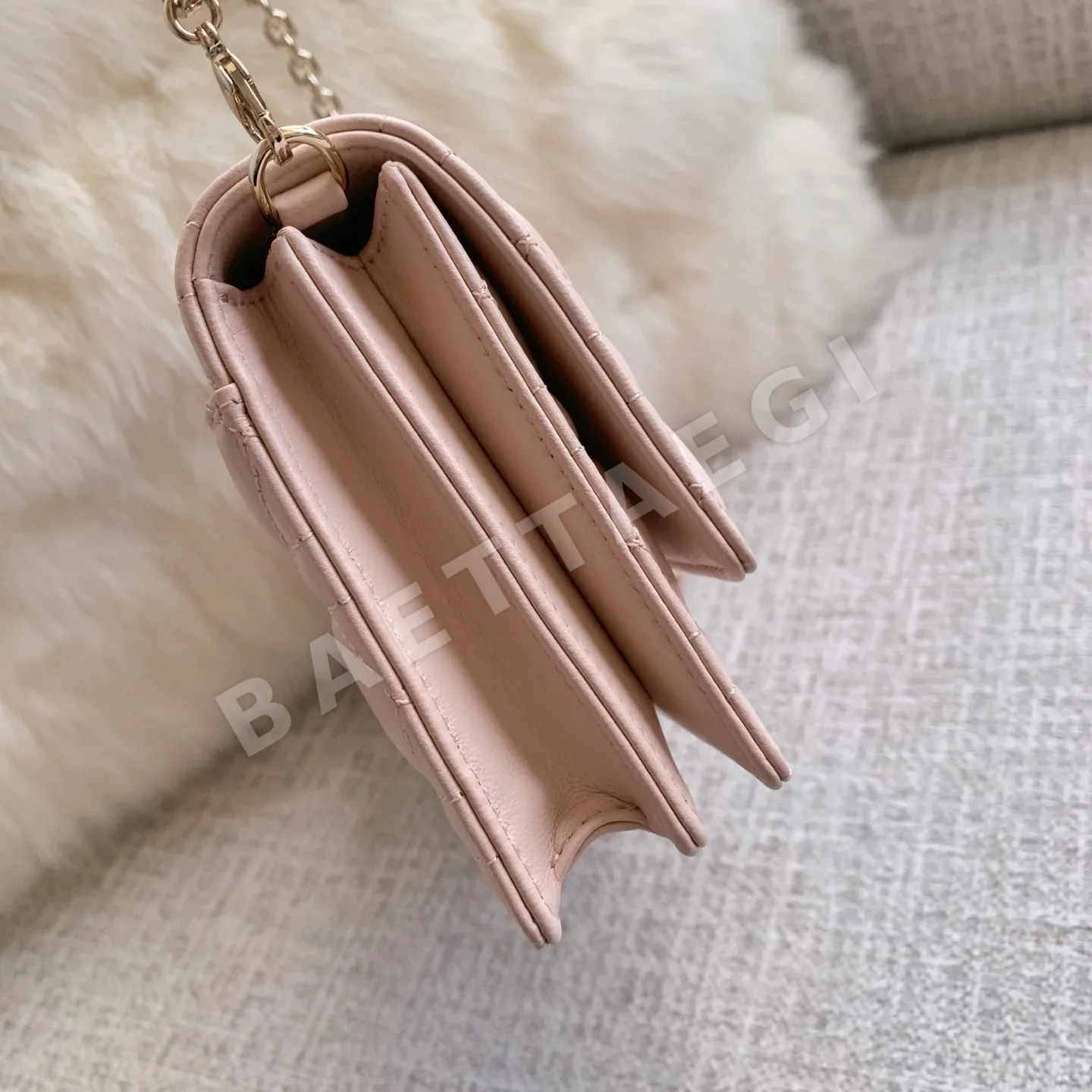 디올 미스 레이디스 램스킨 핸드백 상세 이미지 4