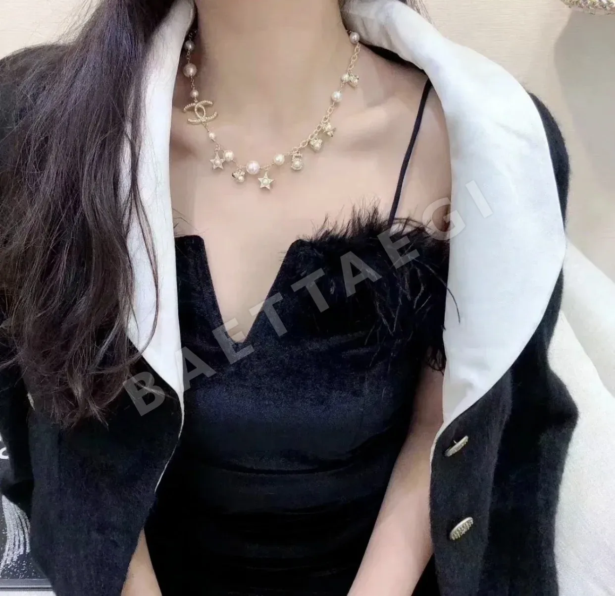 샤넬 더블 C 진주 스타 펜던트 목걸이 상세 이미지 2