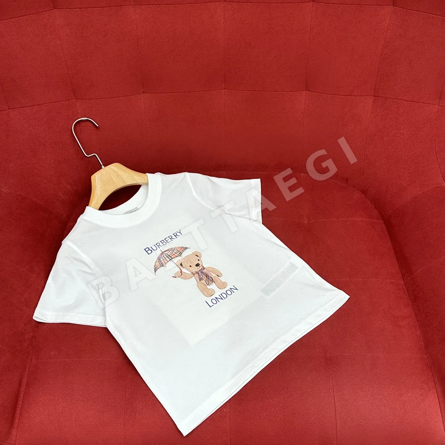 버버리 테디베어 런던 프린트 아동용 면 티셔츠 상세 이미지 3