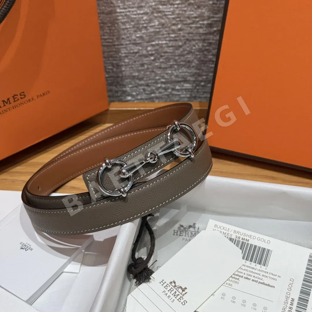 에르메스 헤리티지 H버클 양면 가죽 벨트 상세 이미지 2