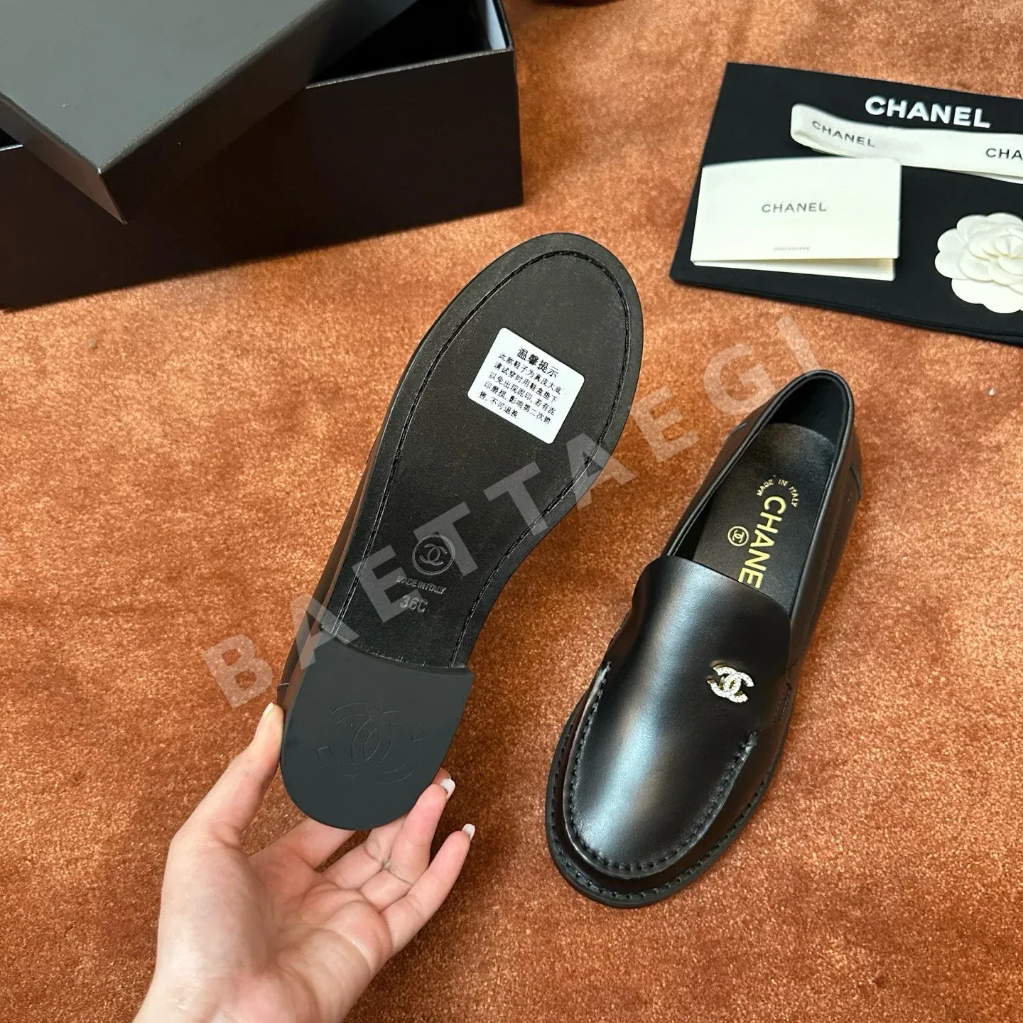샤넬 에나멜 콤비 플랫슈즈 3669 상세 이미지 3