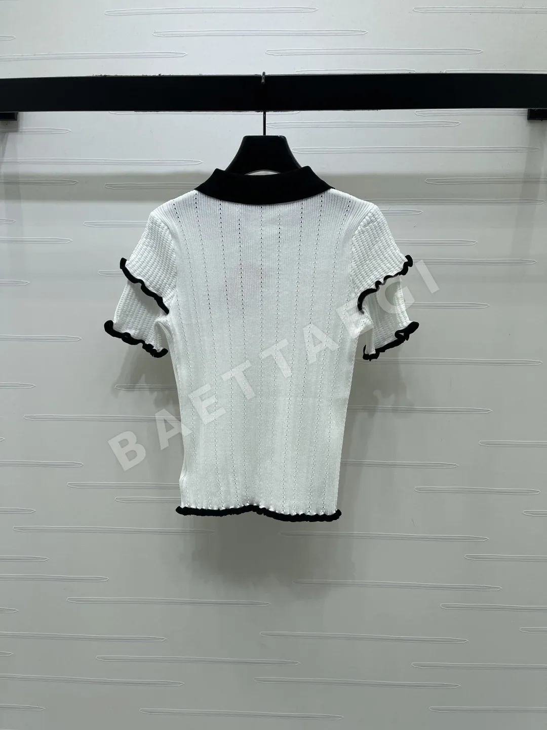 미우미우 시스루 니트 반팔 탑 상세 이미지 8