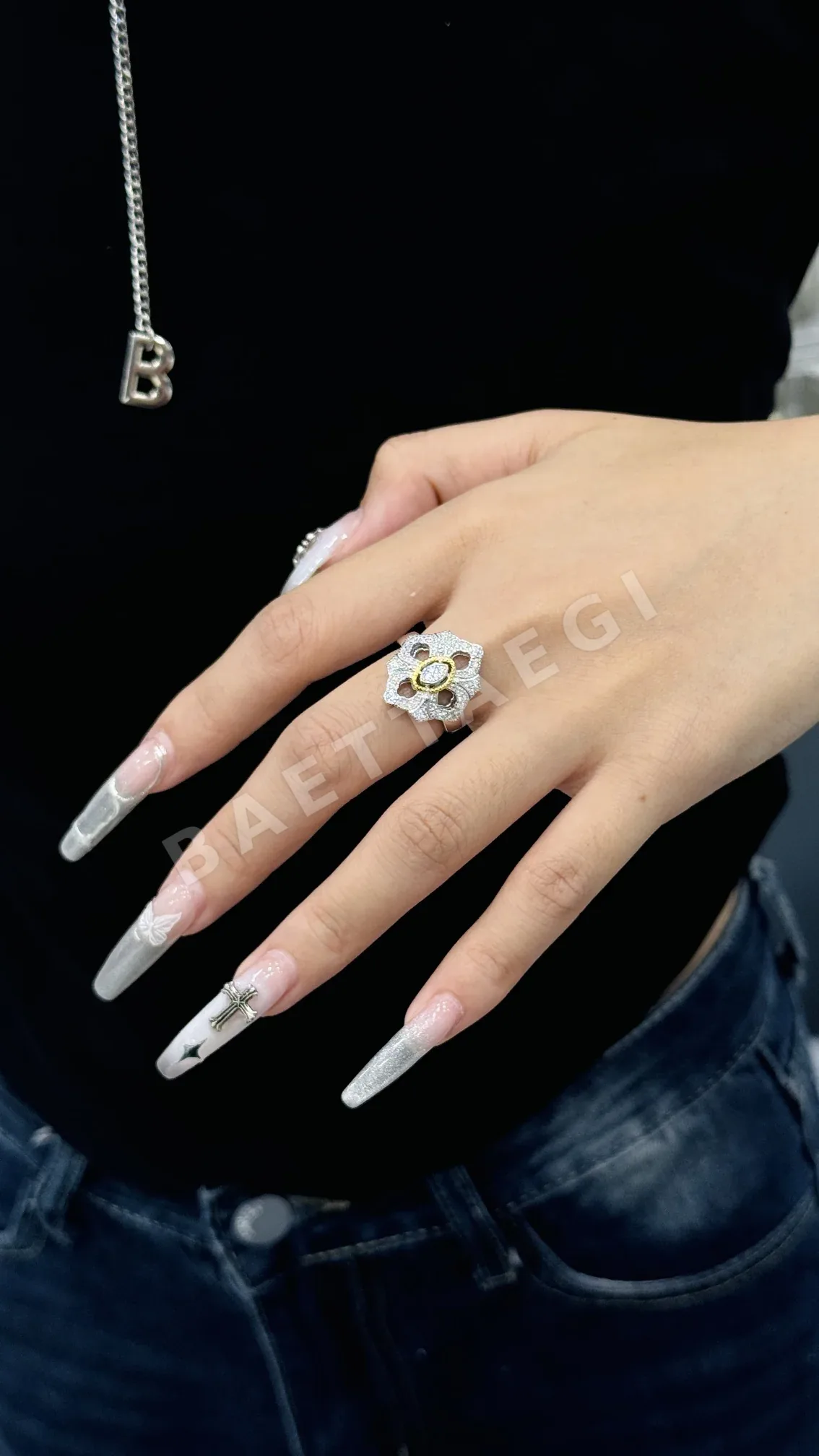 부첼라티 네잎클로버 925 실버 18K 골드 반지 상세 이미지 4