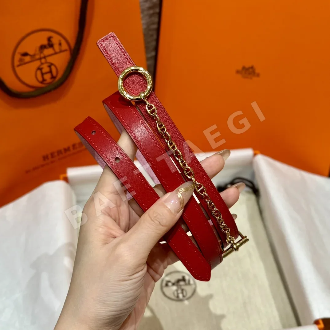 에르메스 팔라듐 도금 메탈 버클 가죽 벨트 175191