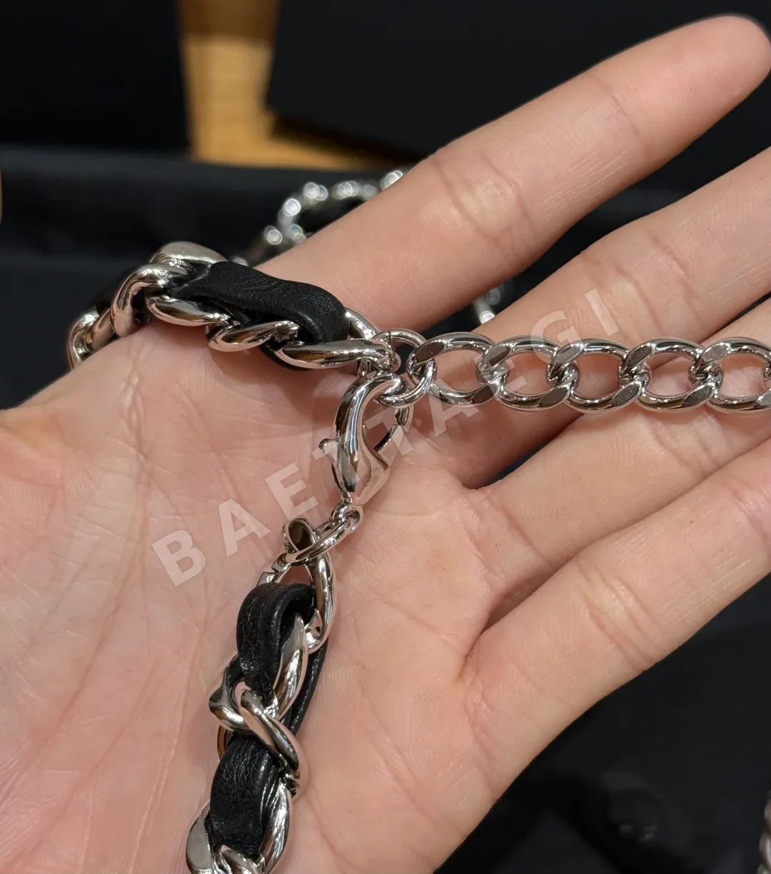 샤넬 더블 C 메탈 체인 가죽 벨트 상세 이미지 8