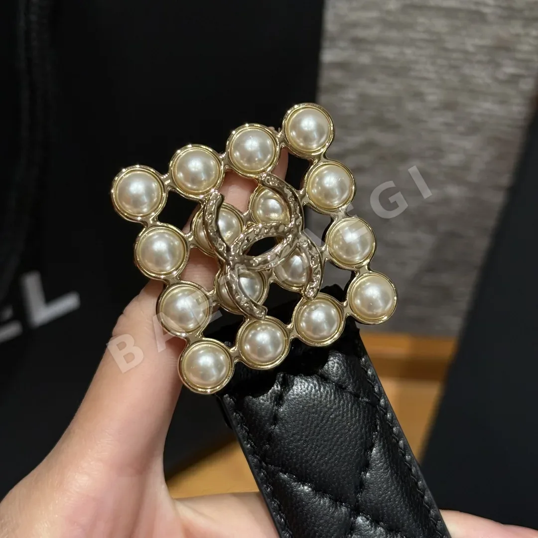 샤넬 다이아몬드 패턴 램스킨 더블 C 벨트 상세 이미지 6