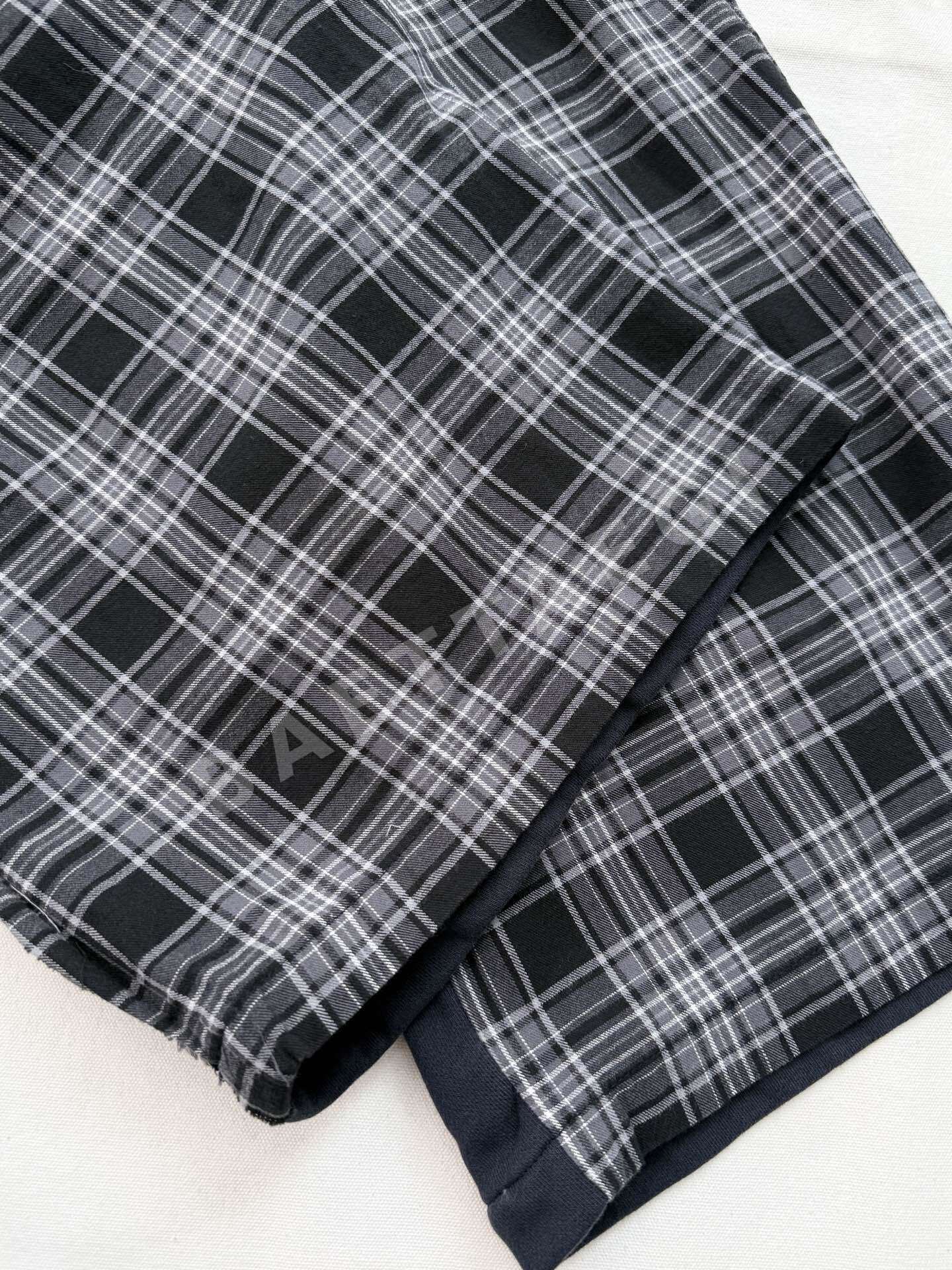 발렌시아가 체크 패턴 패치워크 남성 바지 상세 이미지 8