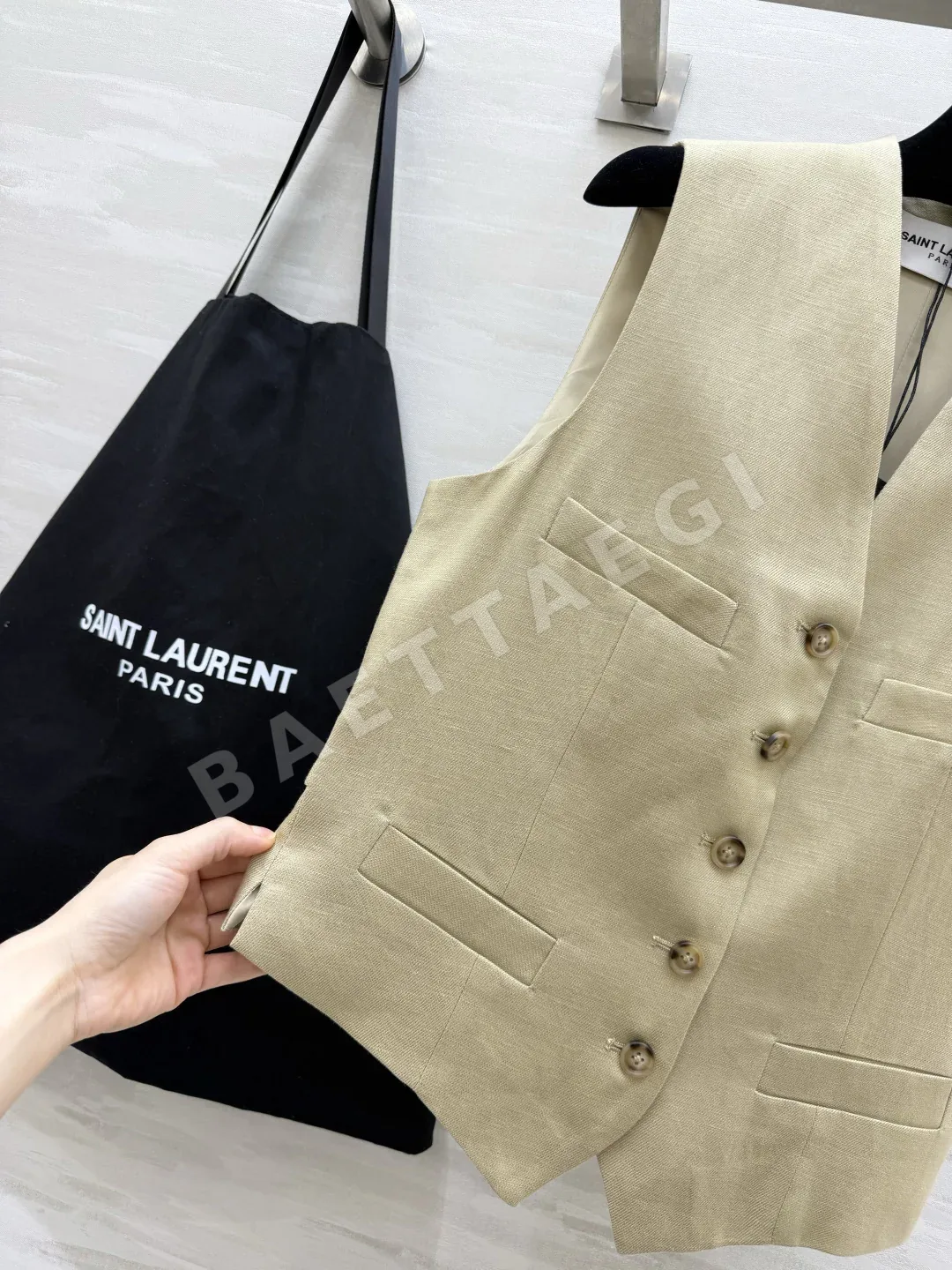생로랑 린넨 베스트 와이드 팬츠 세트 상세 이미지 6