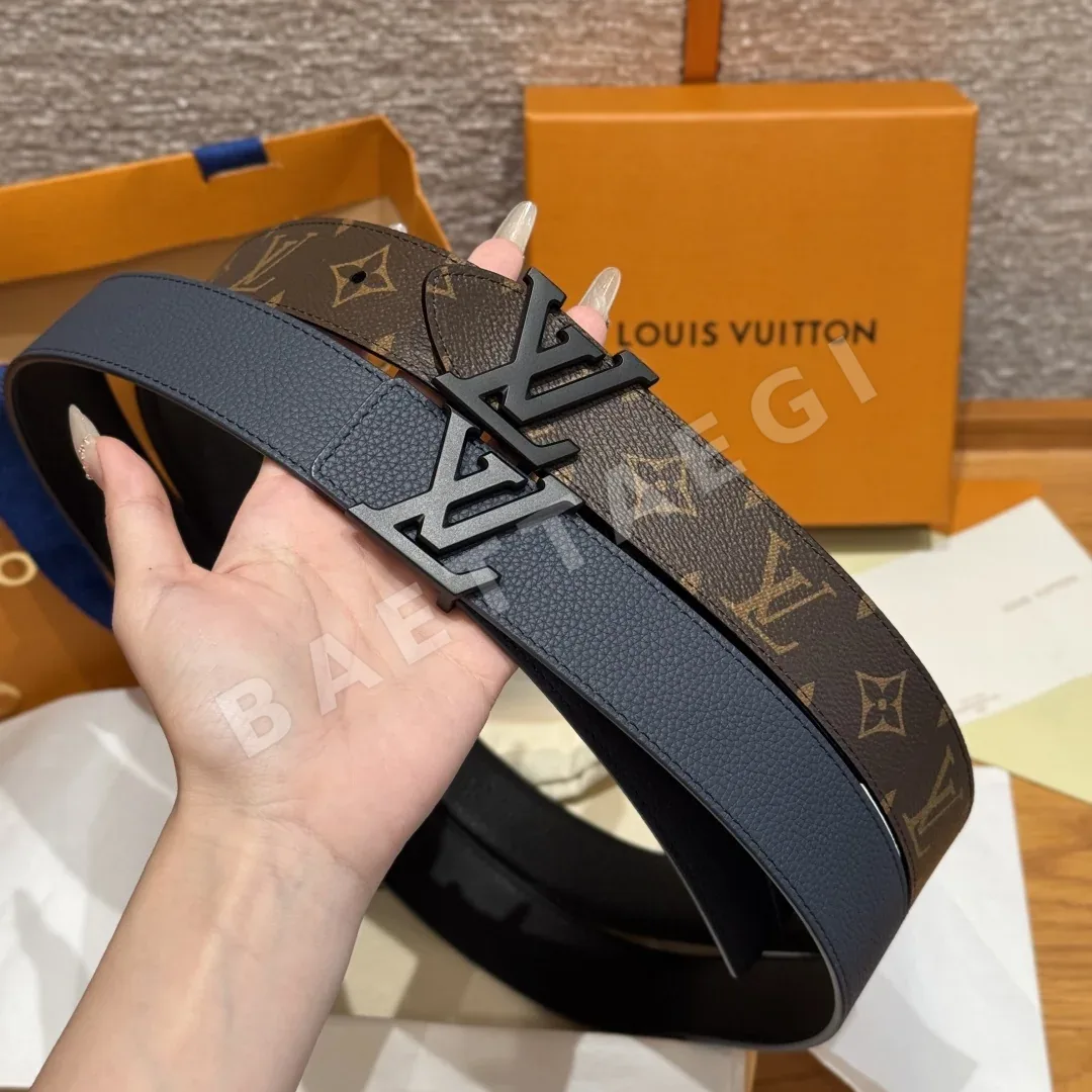 루이비통 모노그램 캔버스 가죽 리버시블 남성 벨트 상세 이미지 3