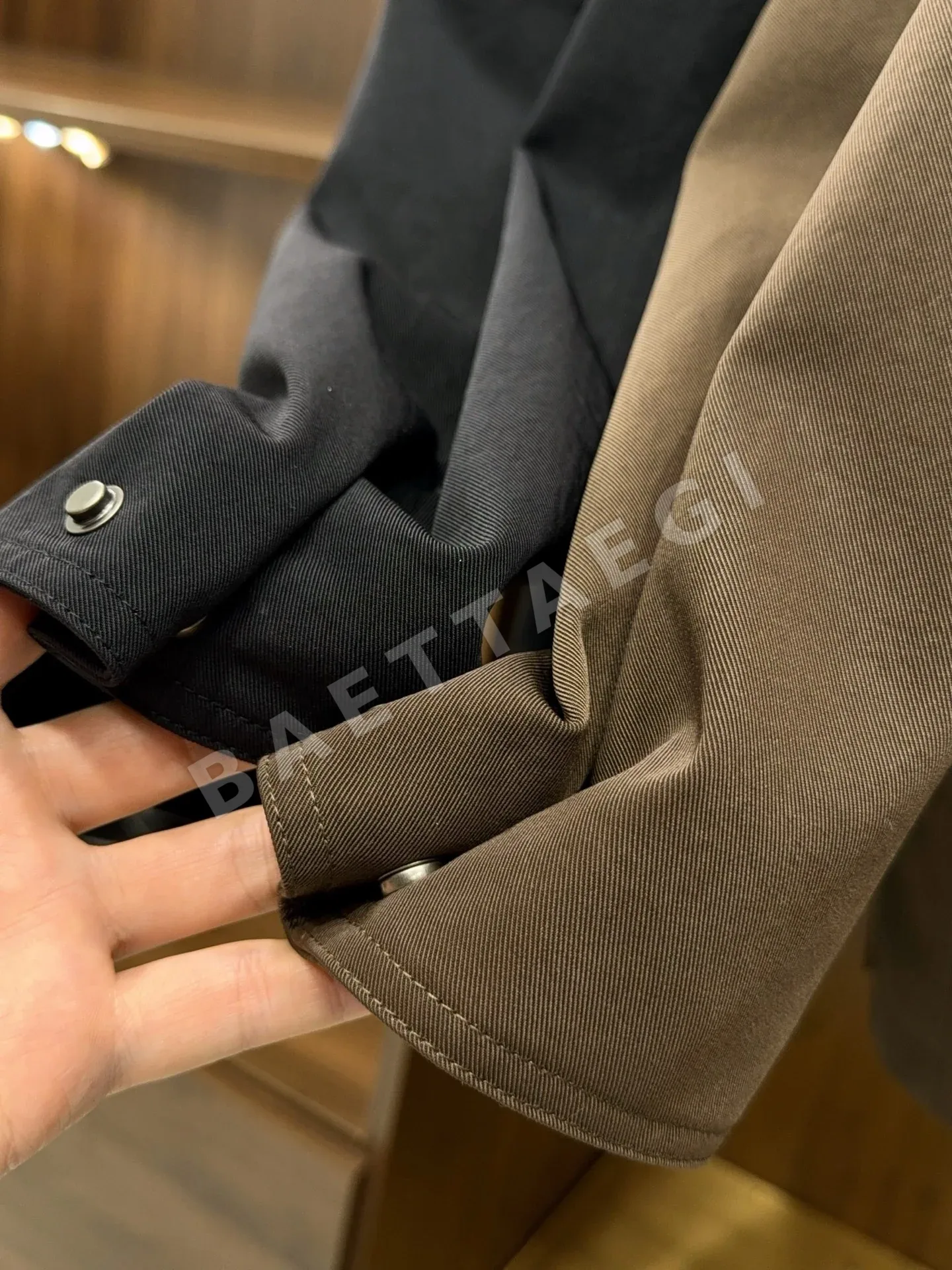 벨루티 블루 가죽 트렌치코트 자켓 상세 이미지 8