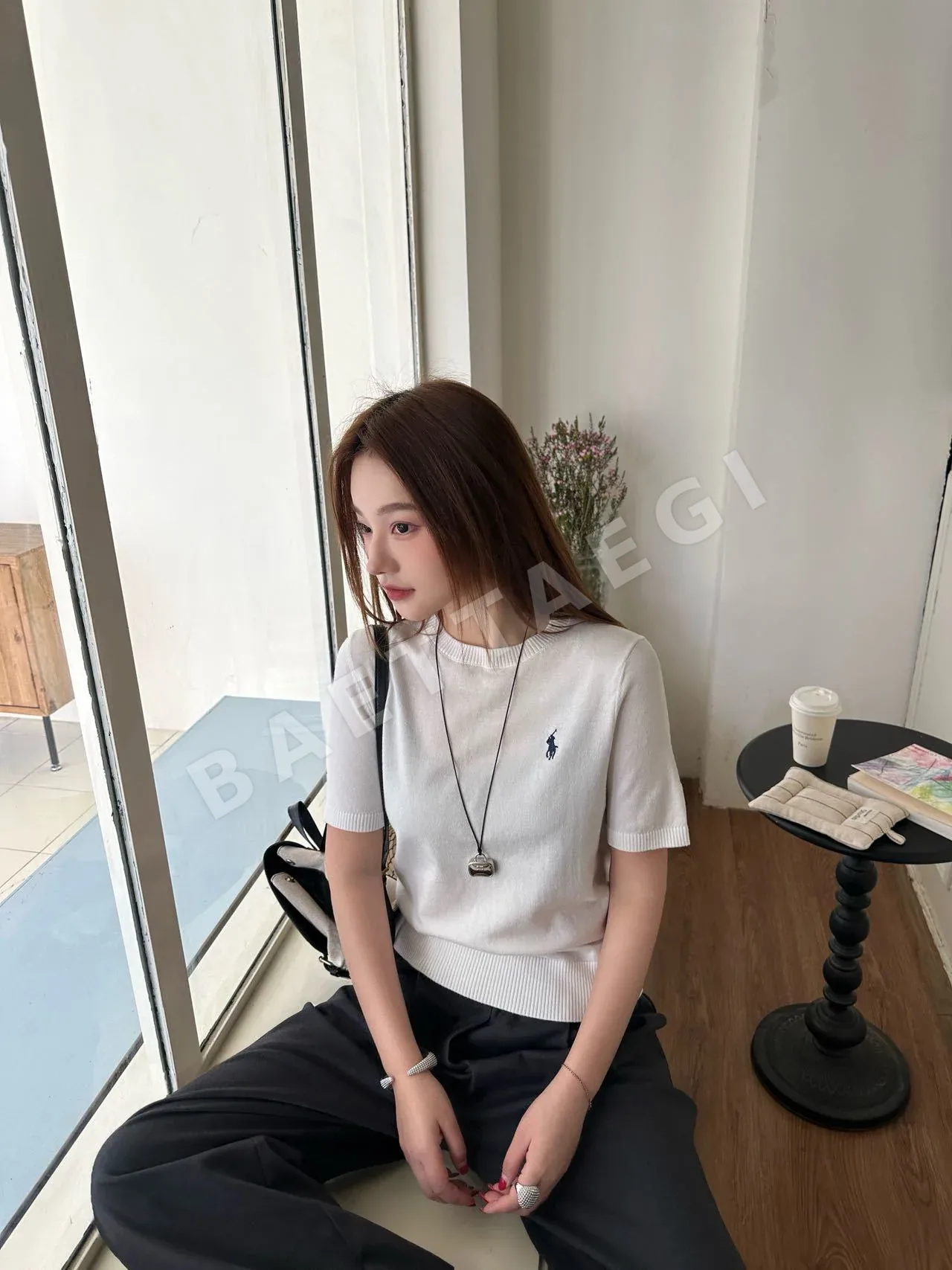 폴로 여성 니트 반팔 티셔츠 상세 이미지 11