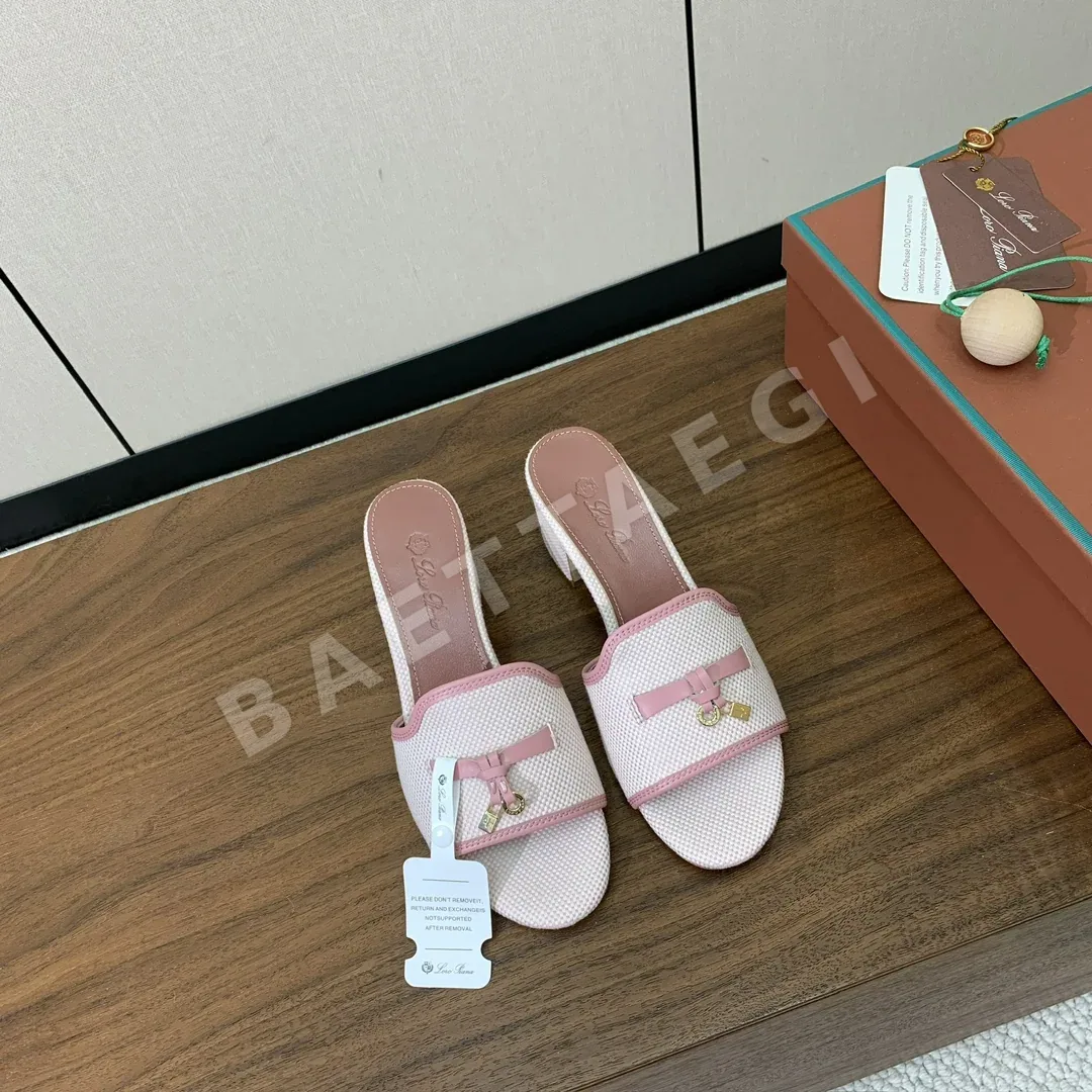 로로피아나 컬러 블록 미드힐 뮬 상세 이미지 3