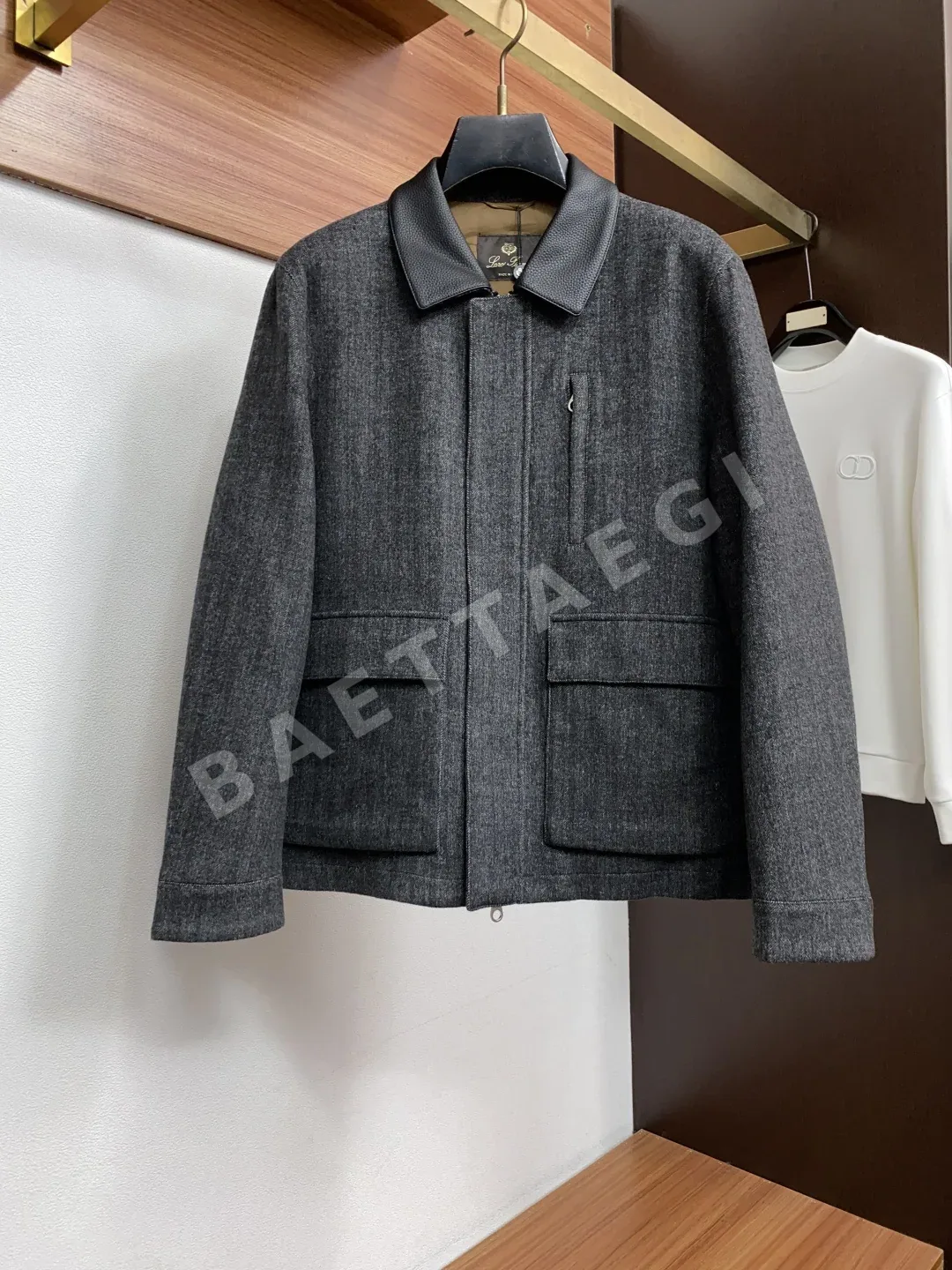 로로피아나 울 가죽 라펠 남성 자켓 상세 이미지 1