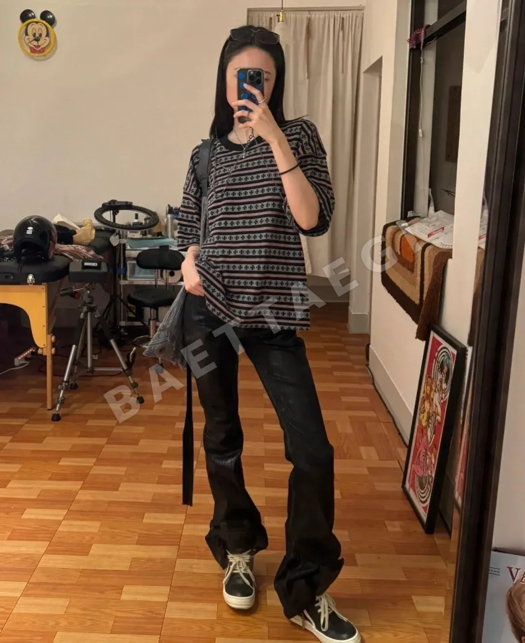크롬하츠 스트라이프 자수 반팔 티셔츠 상세 이미지 20