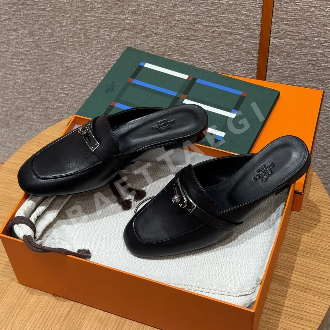 에르메스 샌들 검정 가죽 상세 이미지 3