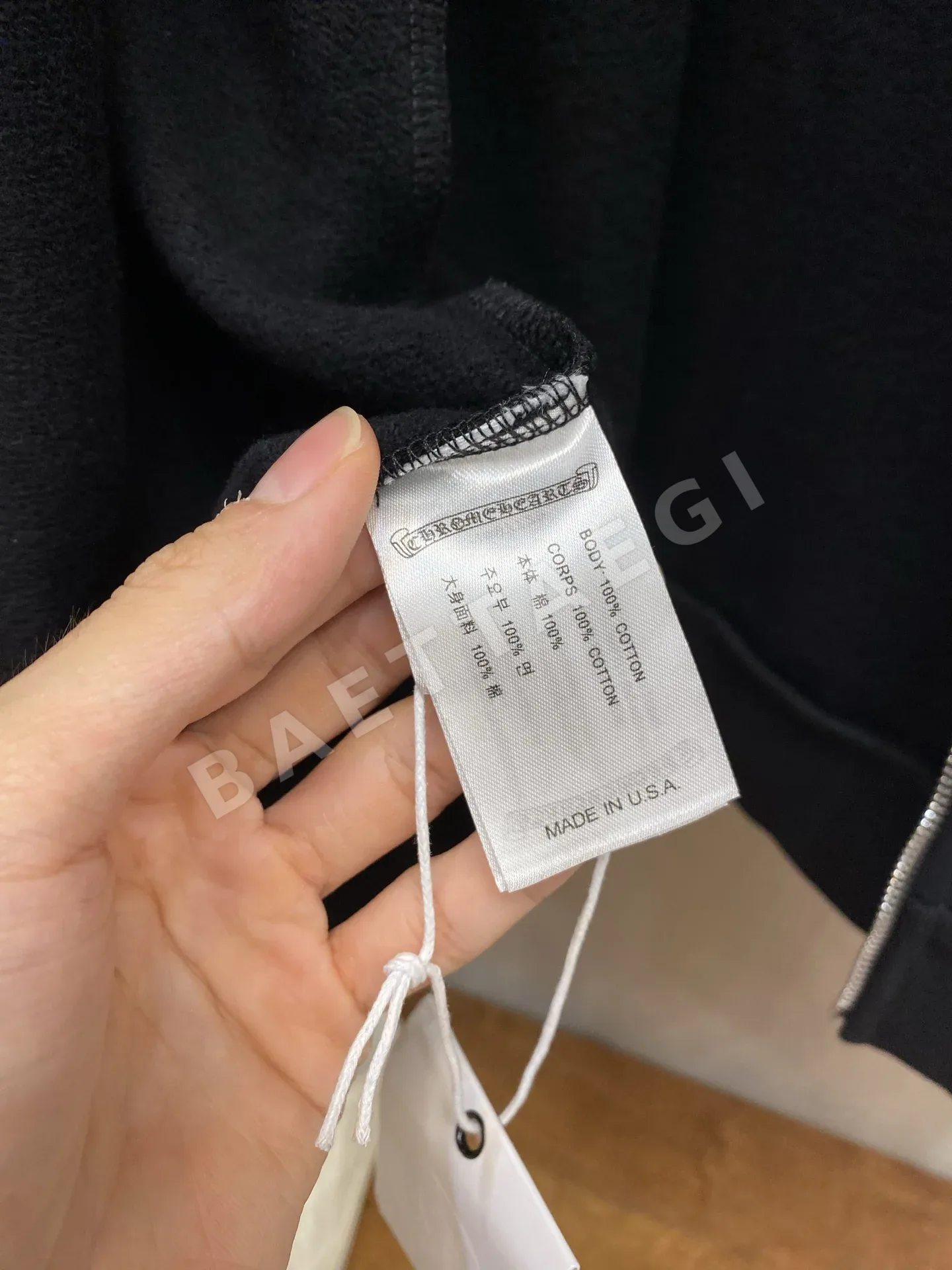 크롬하츠 두꺼운 코마 코튼 플리스 후드 자켓 상세 이미지 7