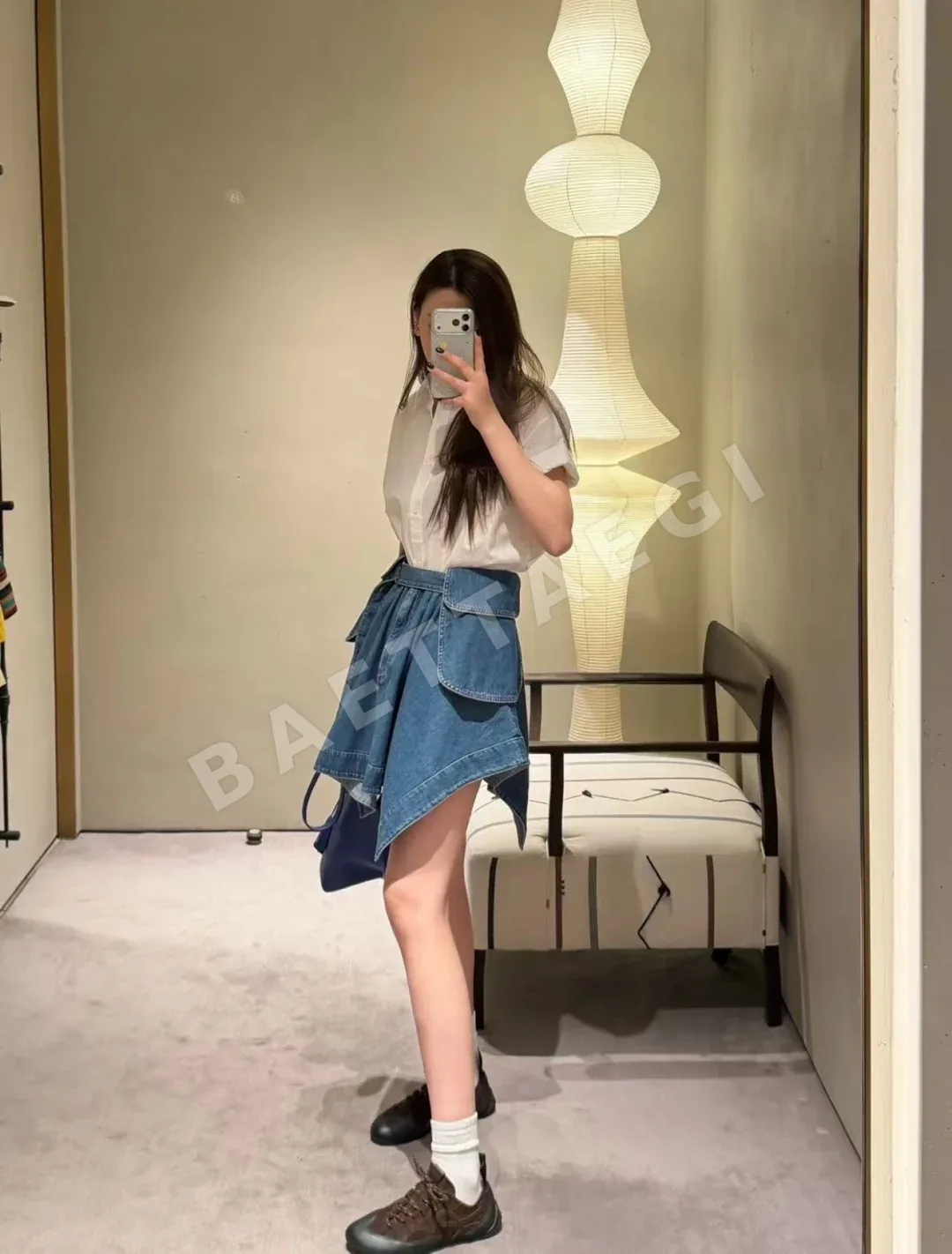 로에베 자수 포켓 데님 스커트 상세 이미지 7