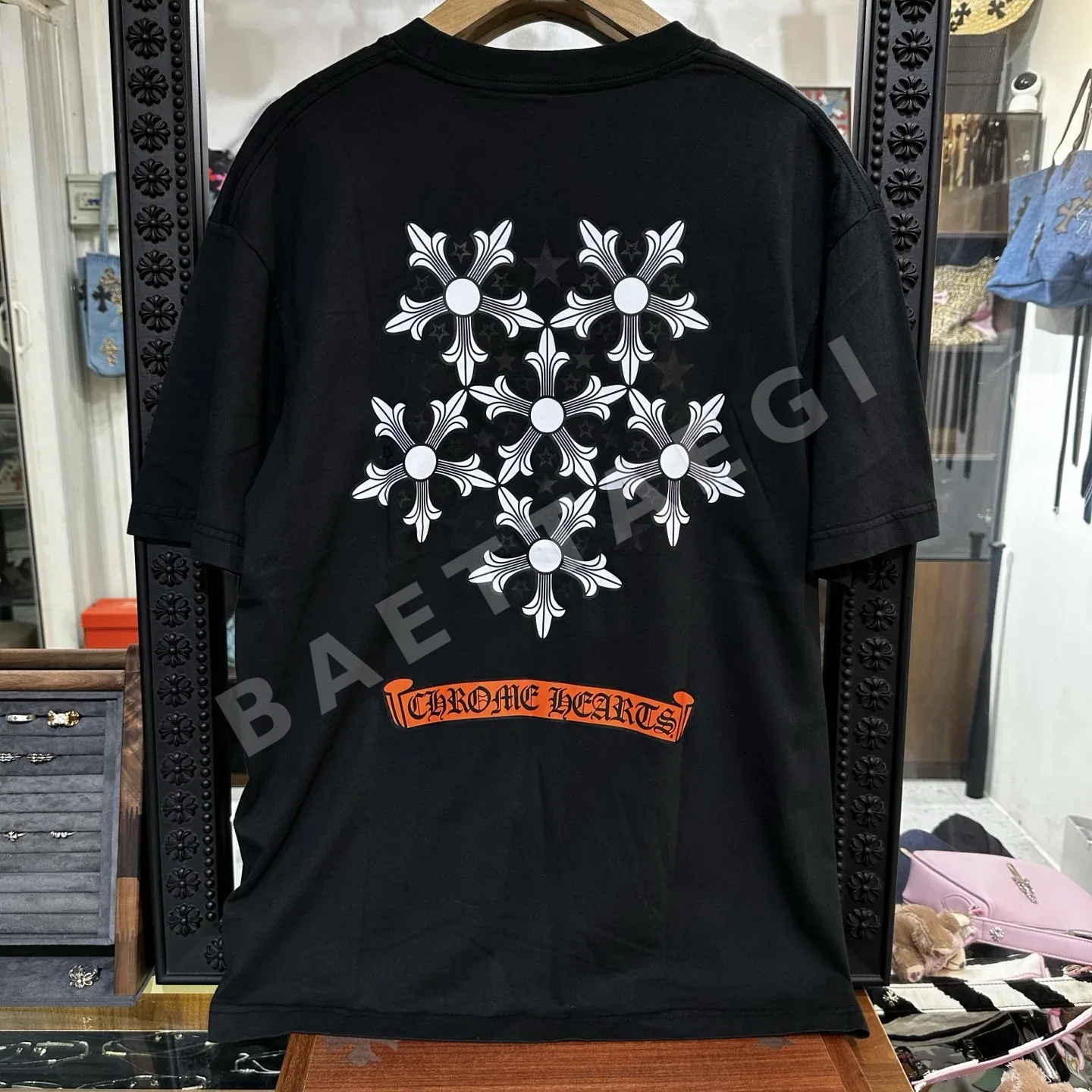 크롬하츠 남성 220 g 플리스 반팔 티셔츠 상세 이미지 6