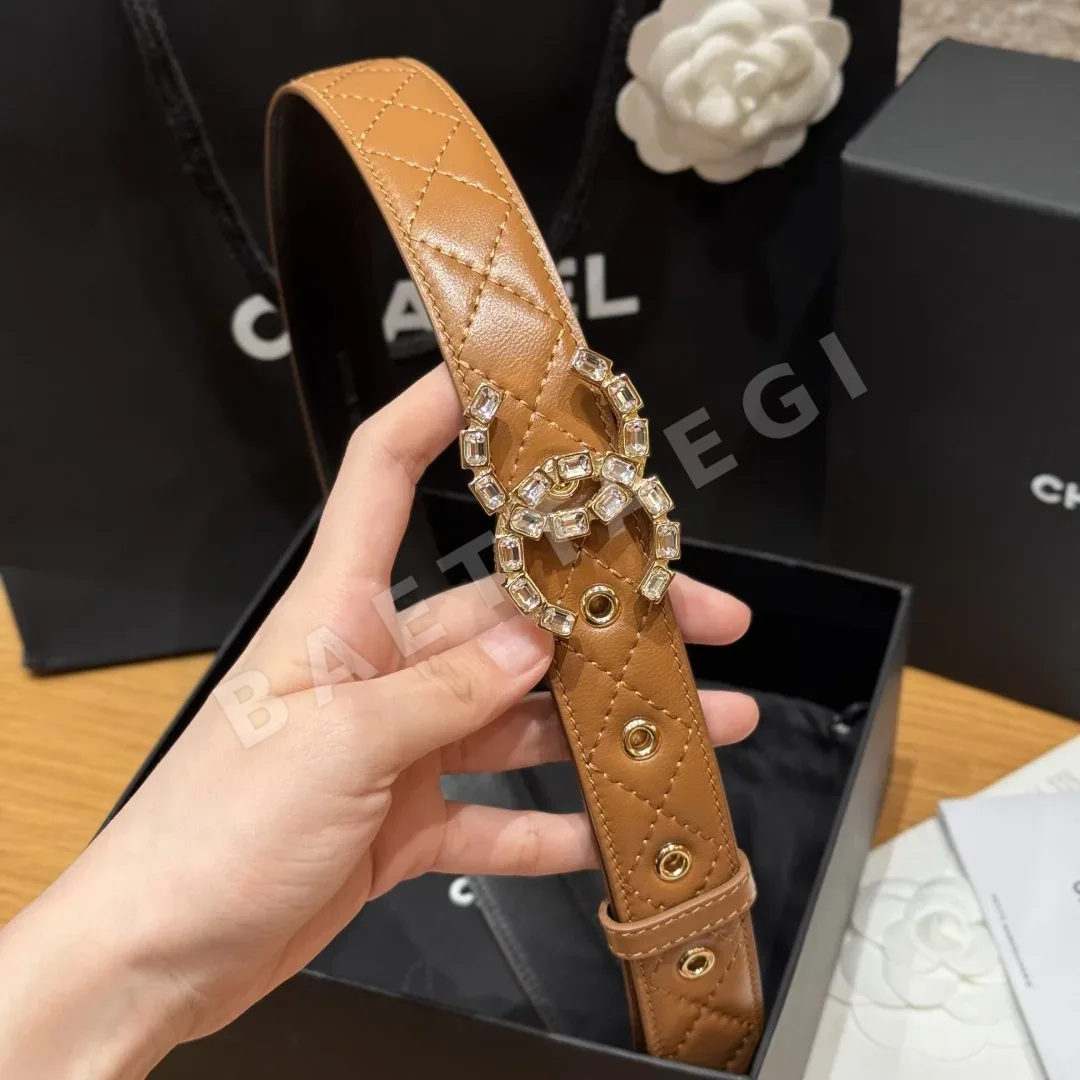 샤넬 램스킨 더블 C 메탈 로고 벨트 상세 이미지 3
