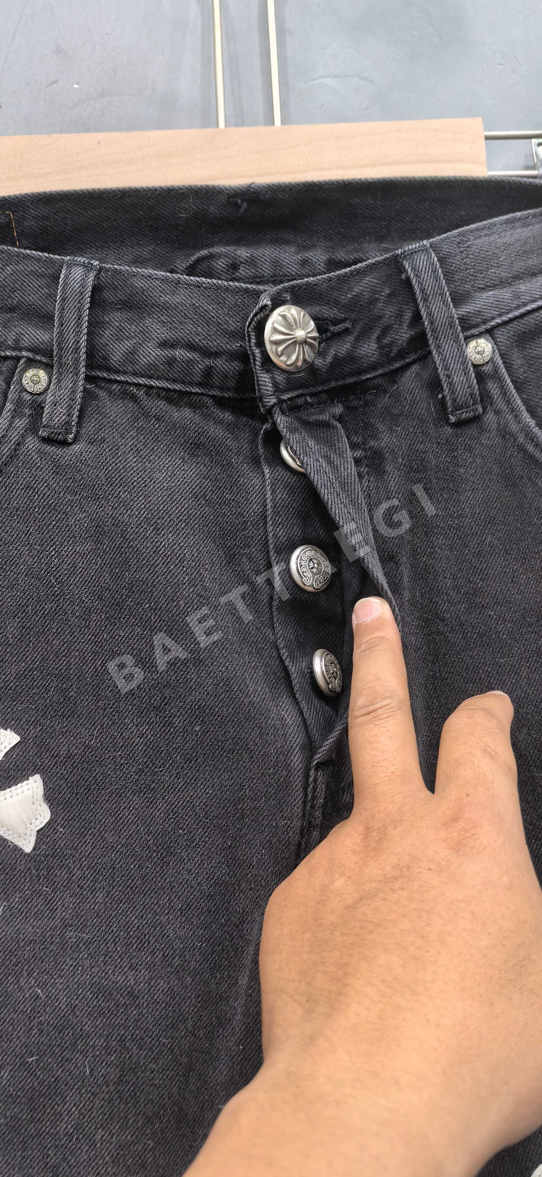크롬하츠 남성 빈티지 포니 헤어 진즈 바지 상세 이미지 3