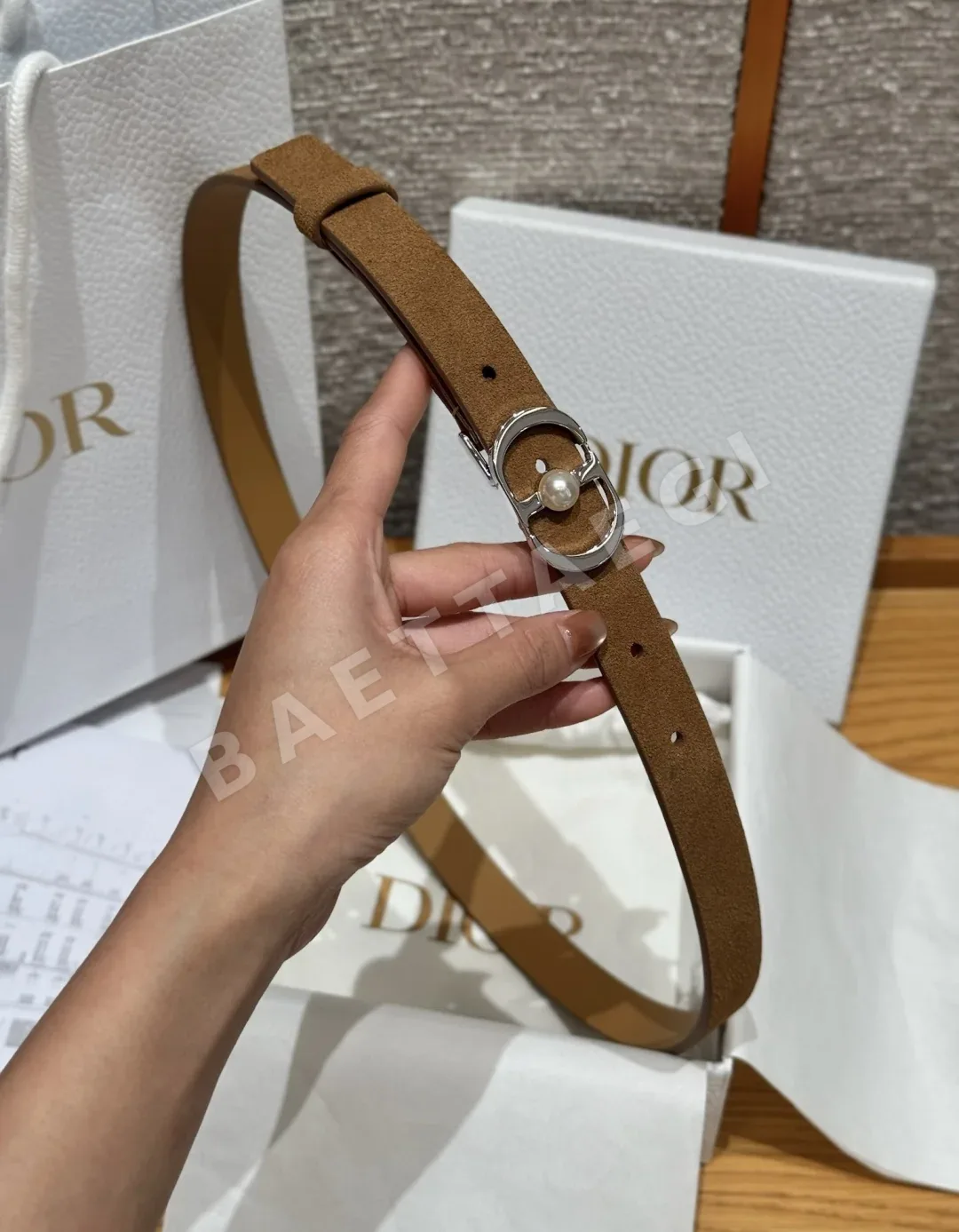 디올 럭키 스타 소가죽 벨트 상세 이미지 4