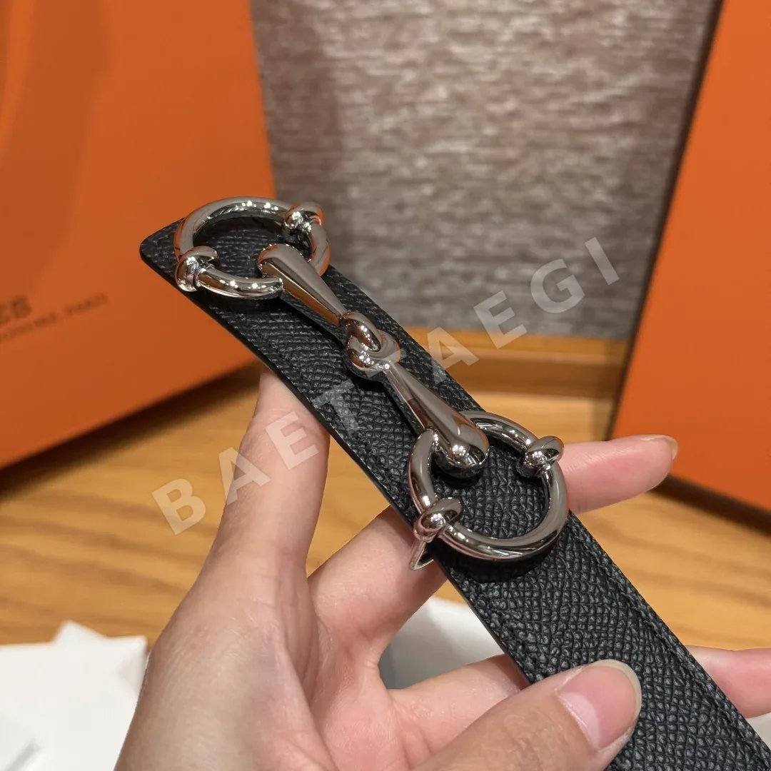 에르메스 헤리티지 H 로고 양면 가죽 벨트 상세 이미지 4
