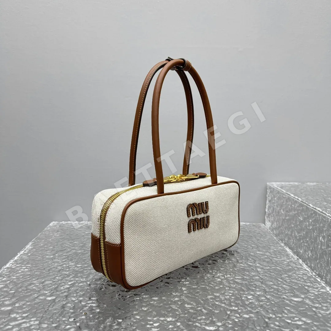 미우미우 캔버스 패치워크 보울링백 상세 이미지 3