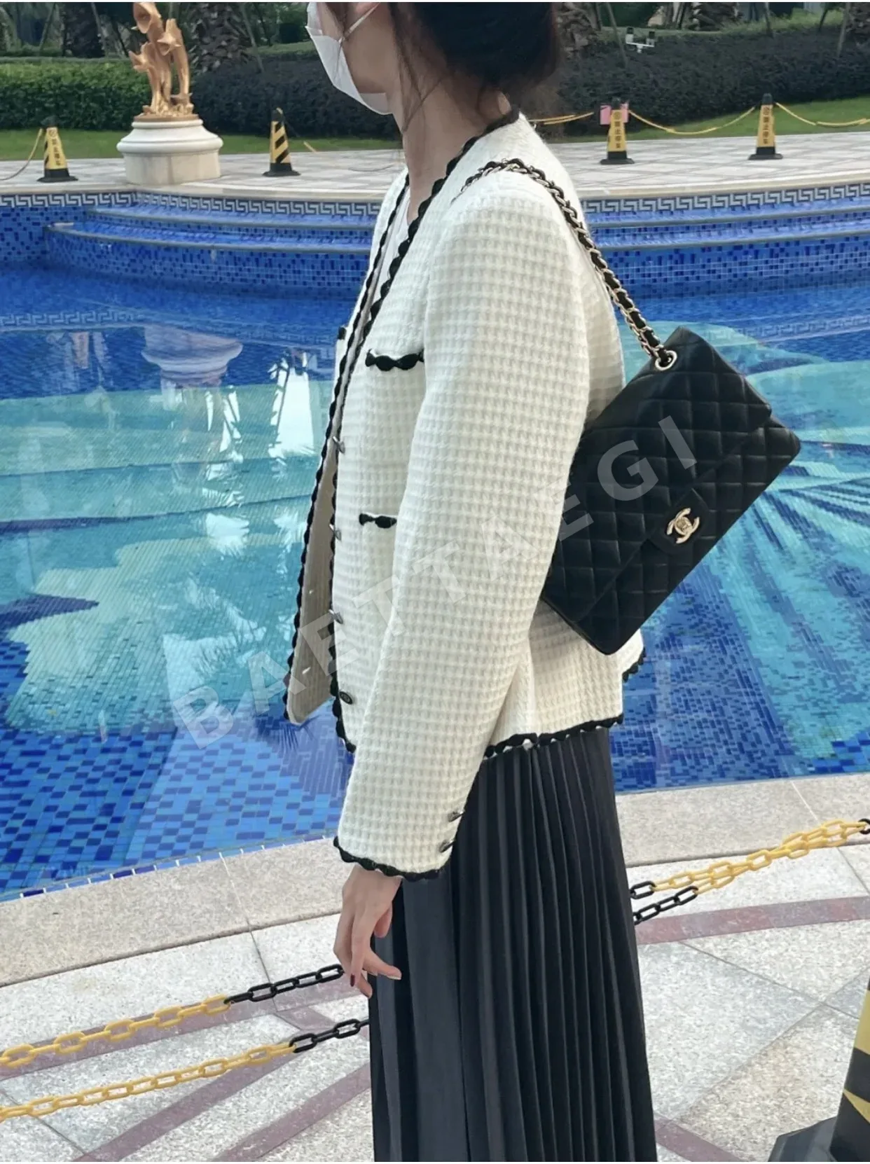 샤넬 클래식 플랩 블랙 램스킨 가방 34503