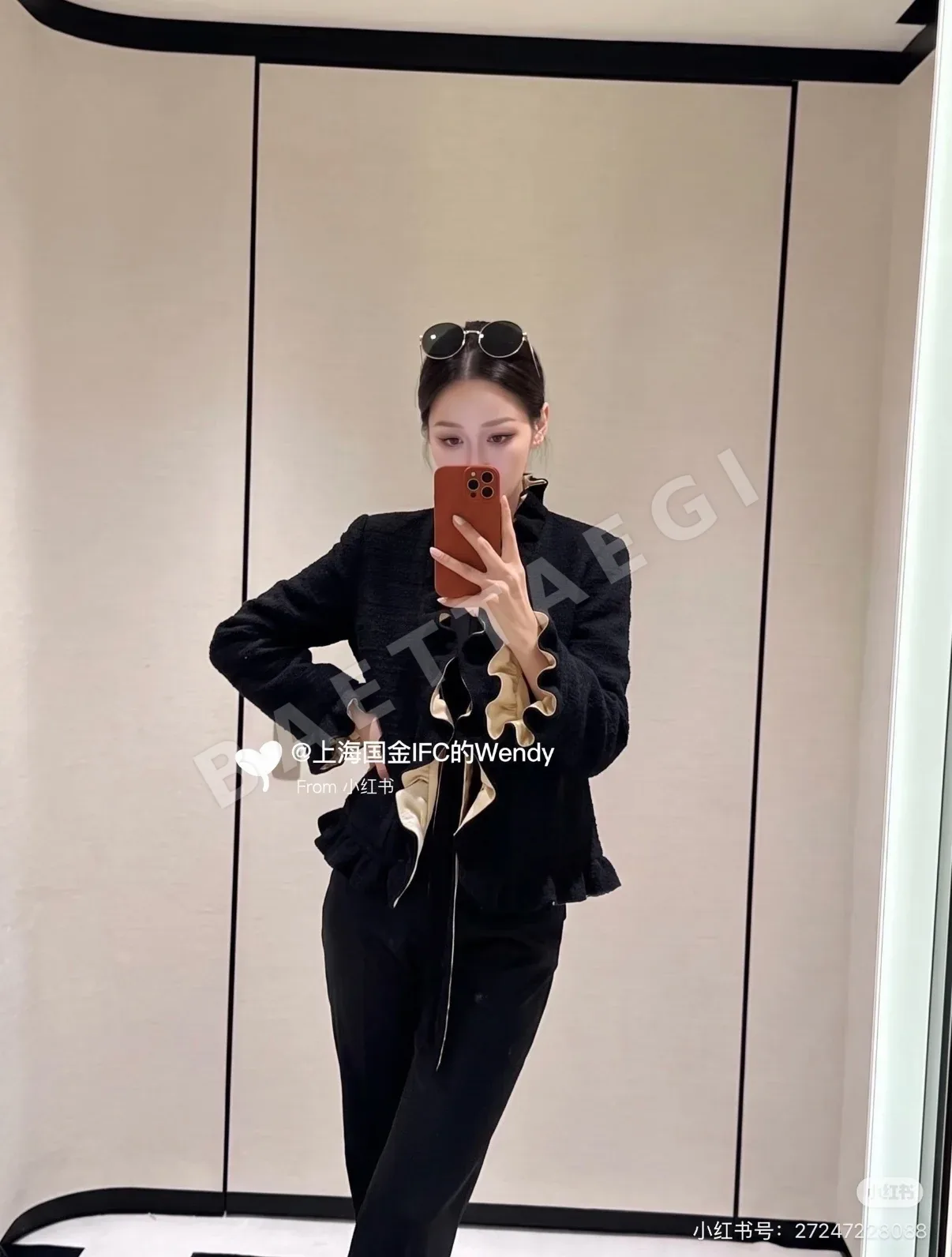 발렌티노 레트로 블랙 트위드 프릴 여성 자켓 163795