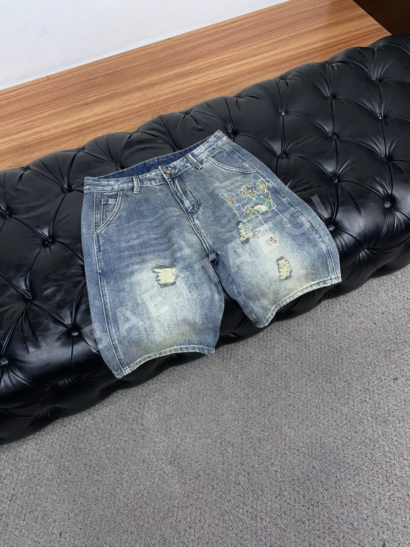 루이비통 데님 스트레이트 남성 반바지 상세 이미지 6