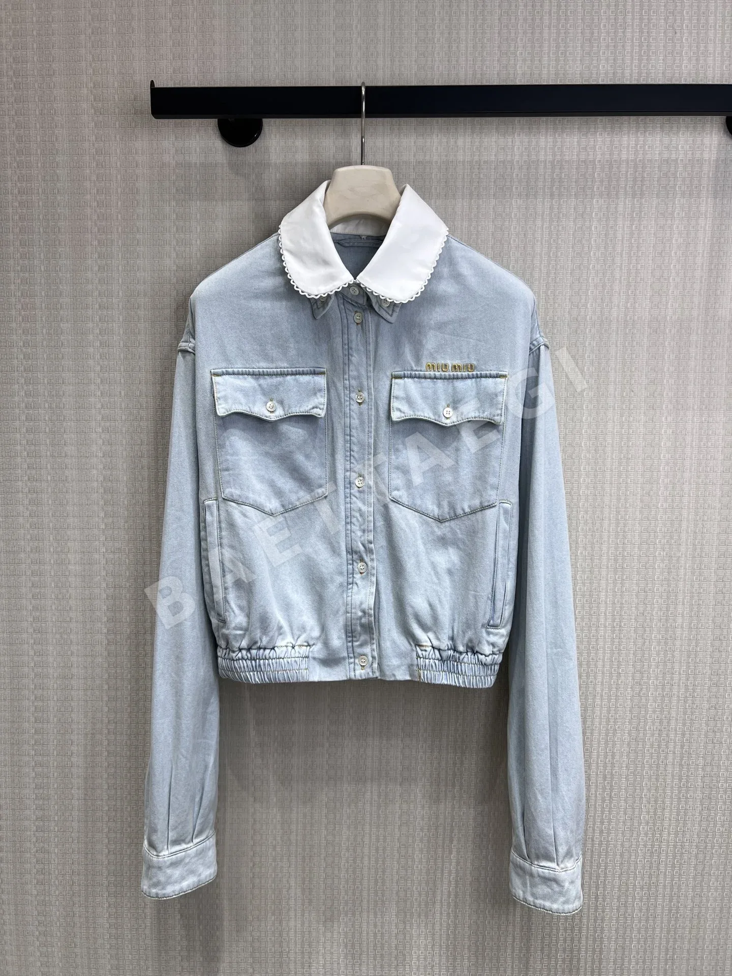 미우미우 피터팬 카라 데님 자켓 97521
