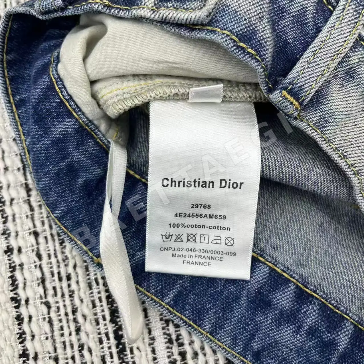 디올 자수 꽃 데님 반바지 상세 이미지 9