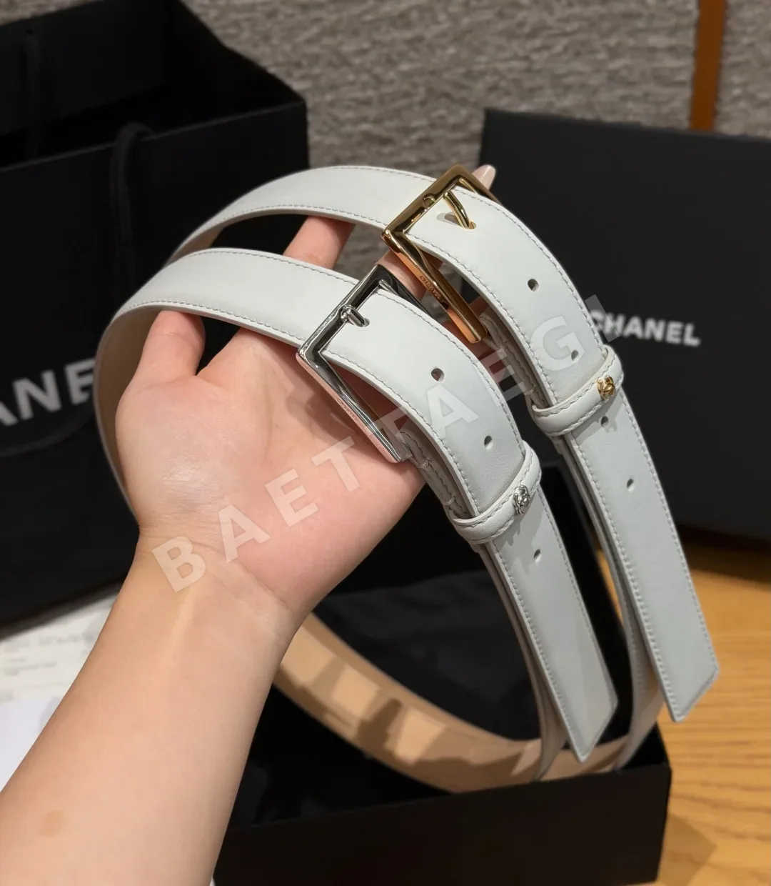 샤넬 레더 메탈 버클 벨트 상세 이미지 5