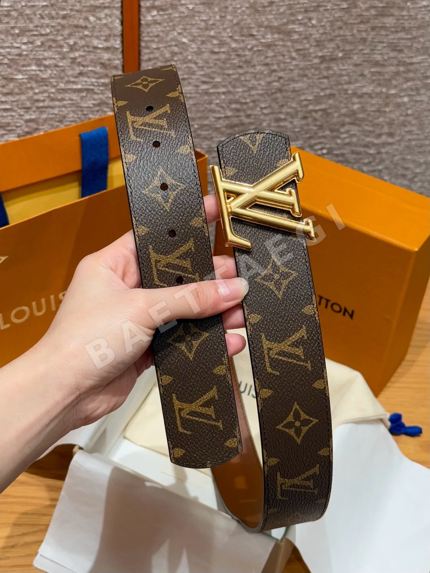 루이비통 다미에 에베느 캔버스 소가죽 리버서블 벨트 상세 이미지 5