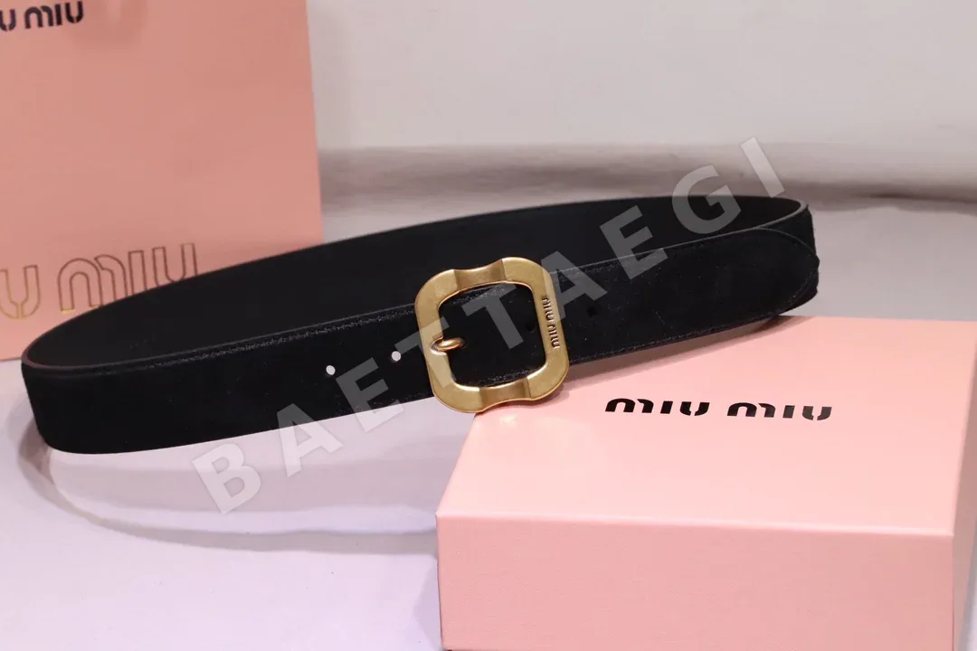 미우미우 빈티지 금도금 스웨이드 벨트 57894