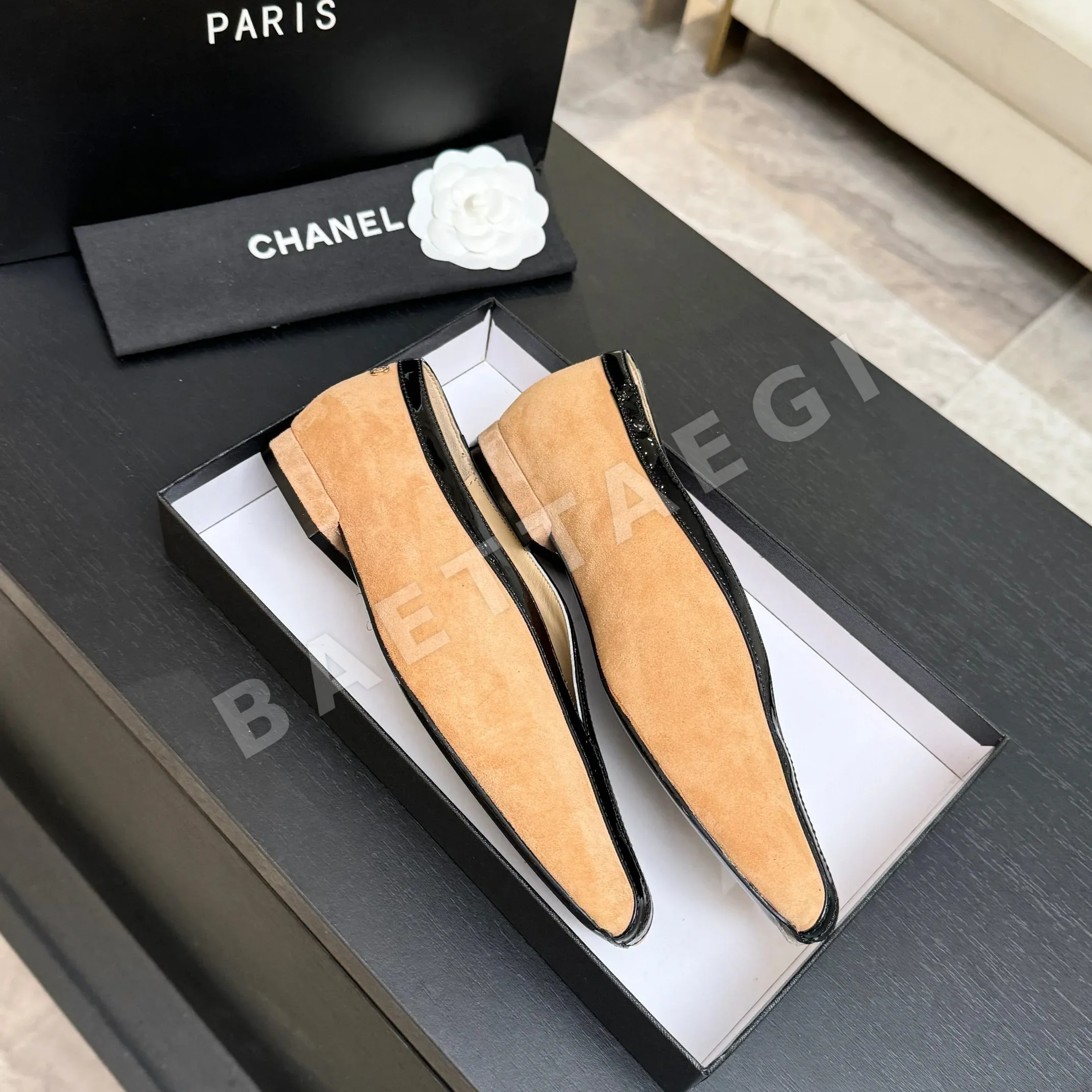 샤넬 26C 더블 C 컬러블록 플랫슈즈 상세 이미지 9
