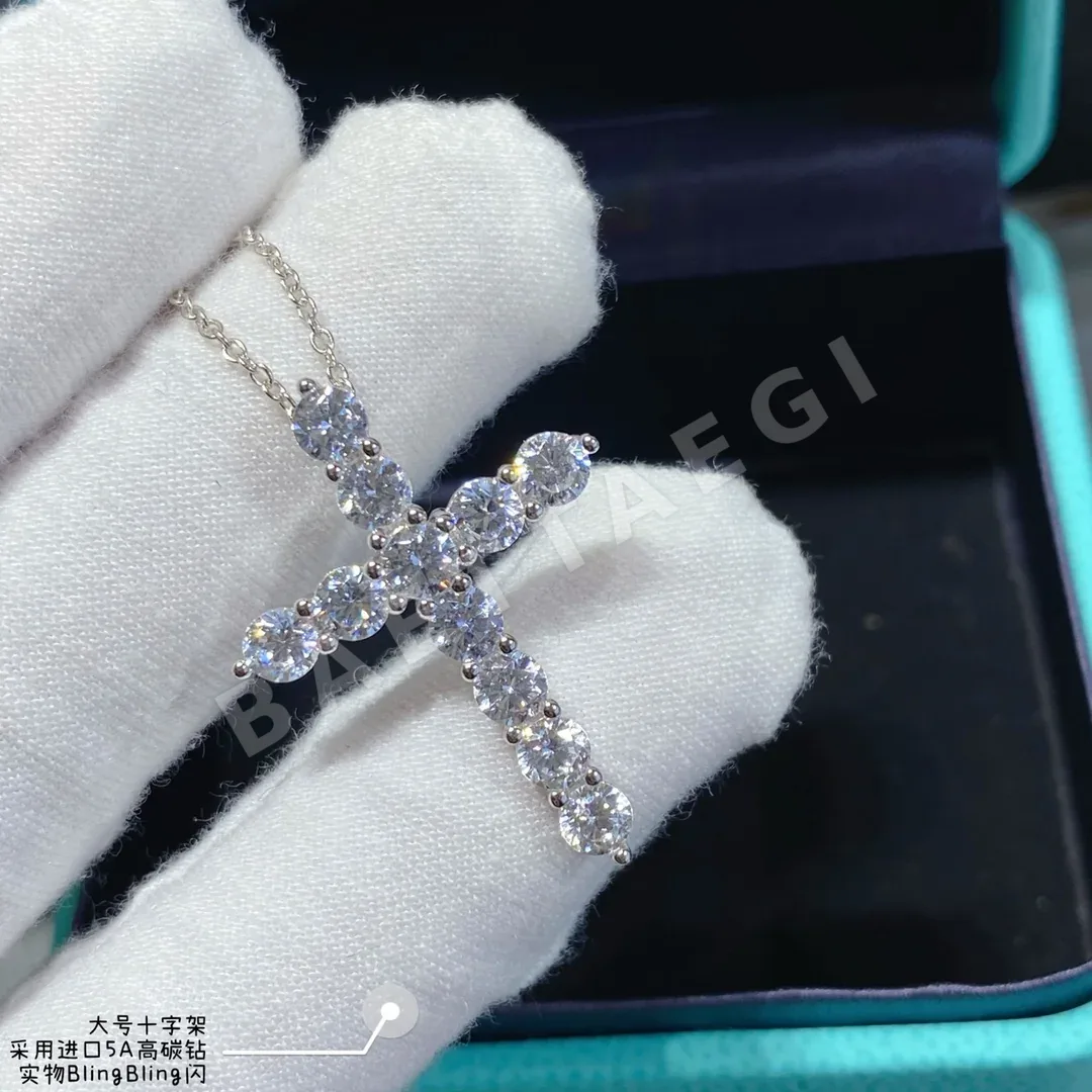 티파니 스털링 실버 크로스 다이아몬드 목걸이 상세 이미지 7