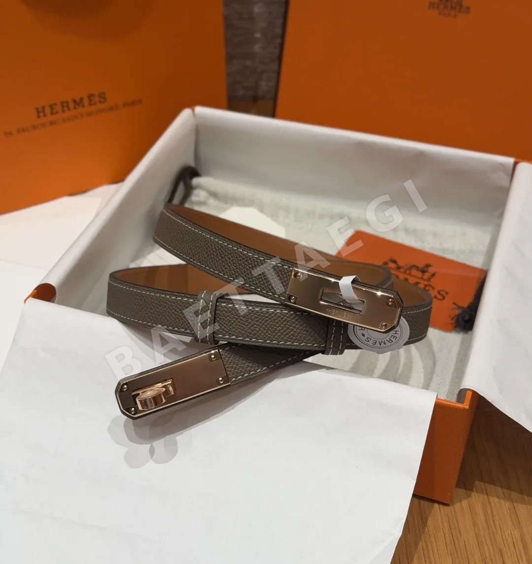 에르메스 켈리 팔라듐 버클 가죽 벨트 177816