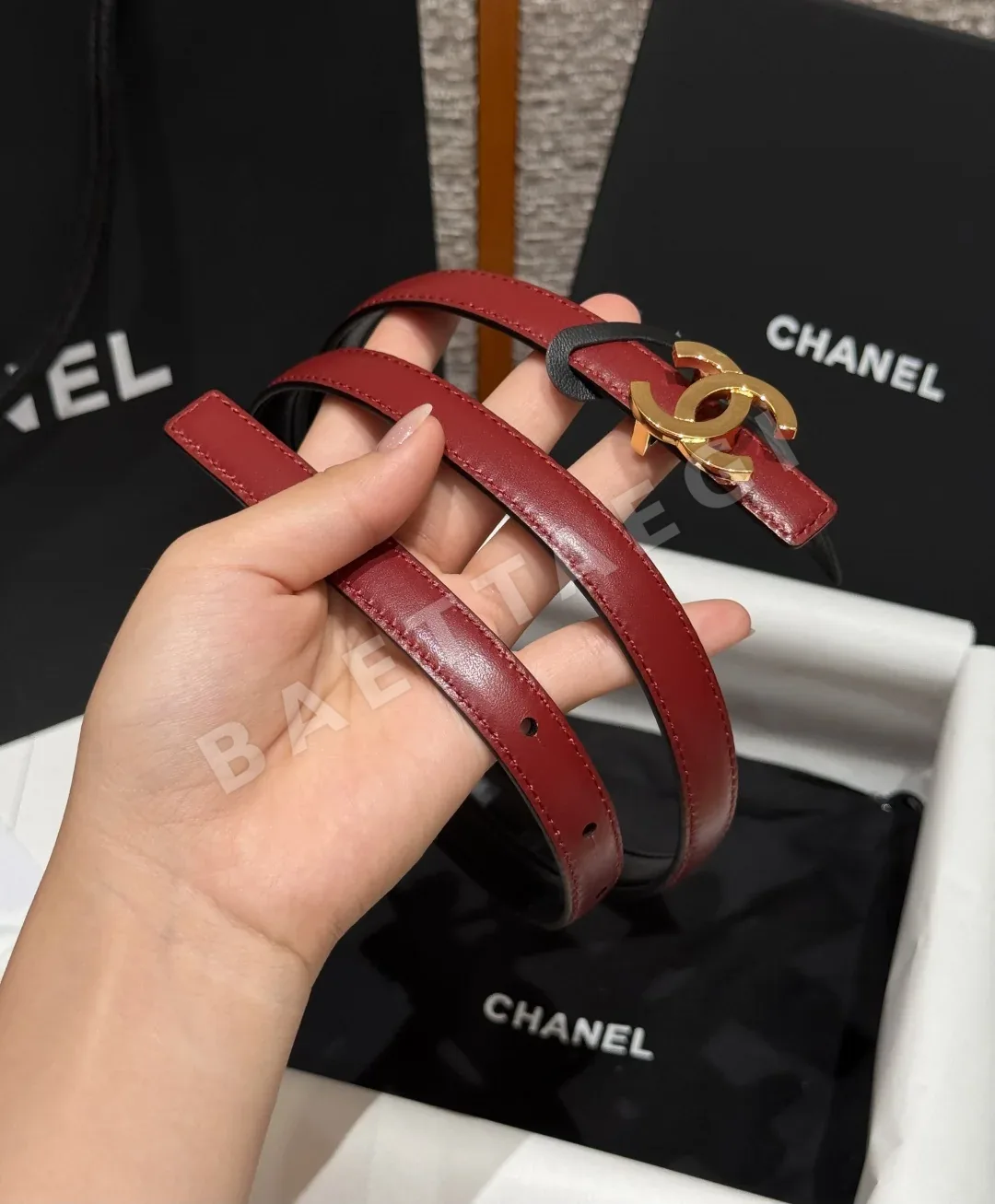 샤넬 더블 C 버클 가죽 벨트 상세 이미지 2